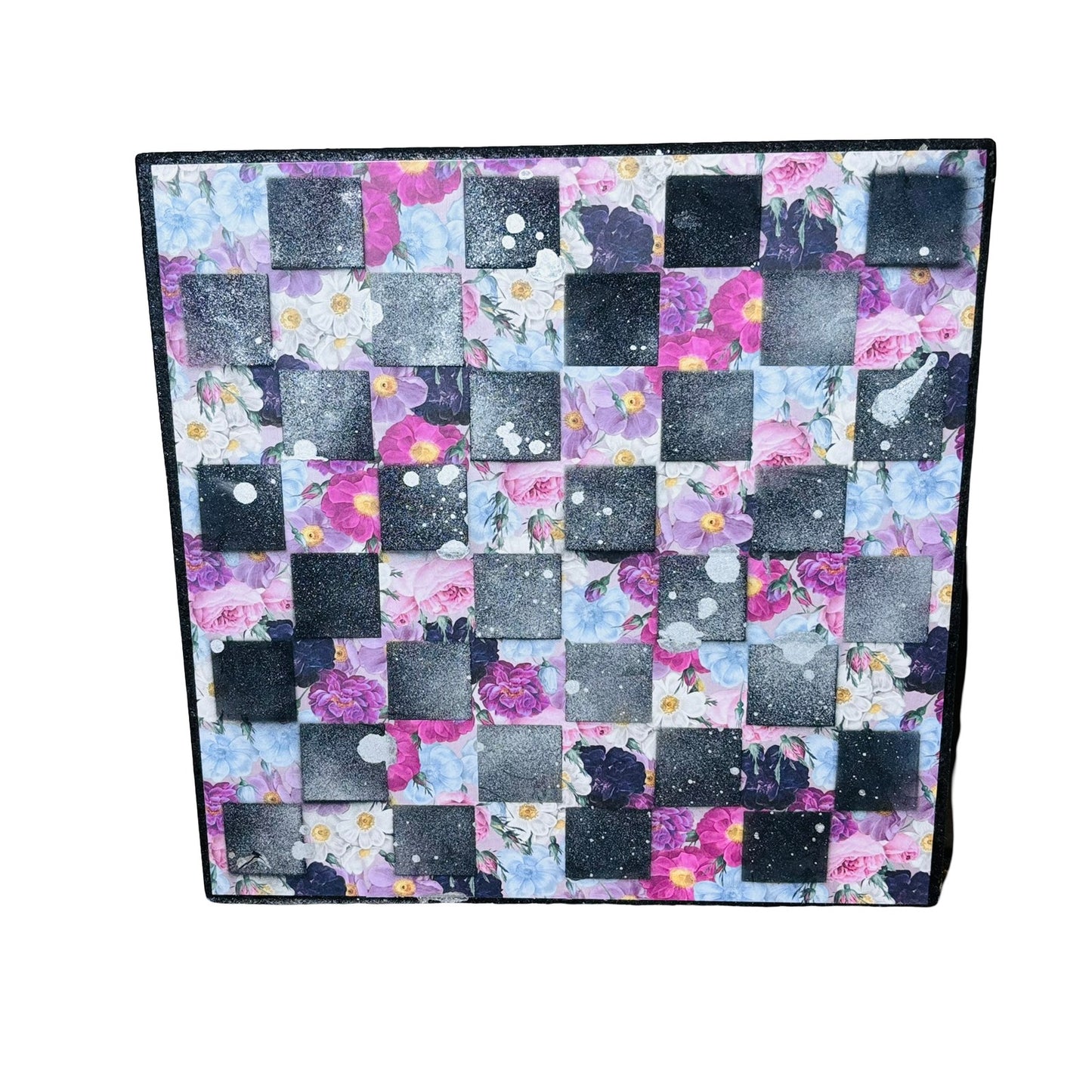 Purple Flower Chrome Sprinkles - Scrapbook Chess Board