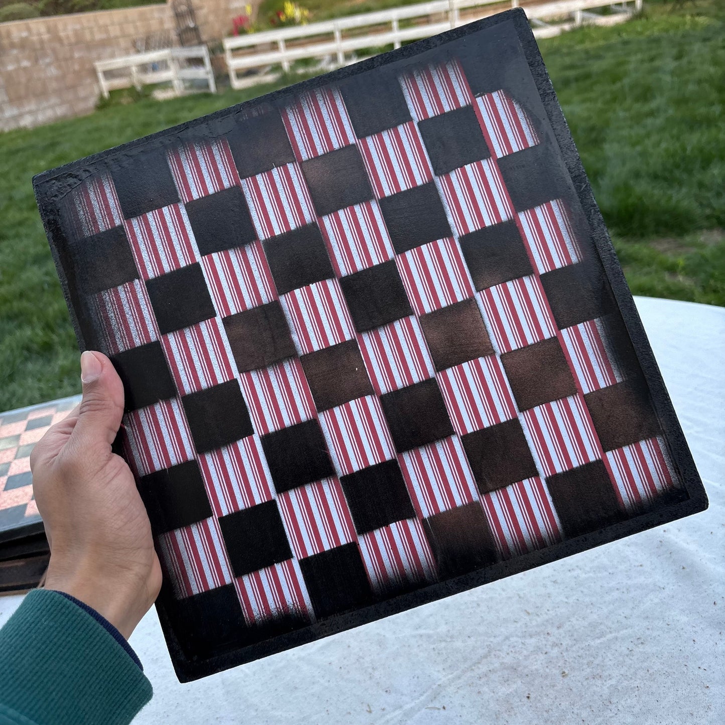 Red Stripes - Scrapbook Chess Set
