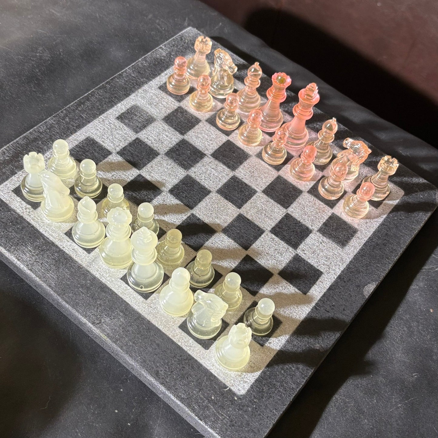 Chrome Pink Shade - Painted Chess Set