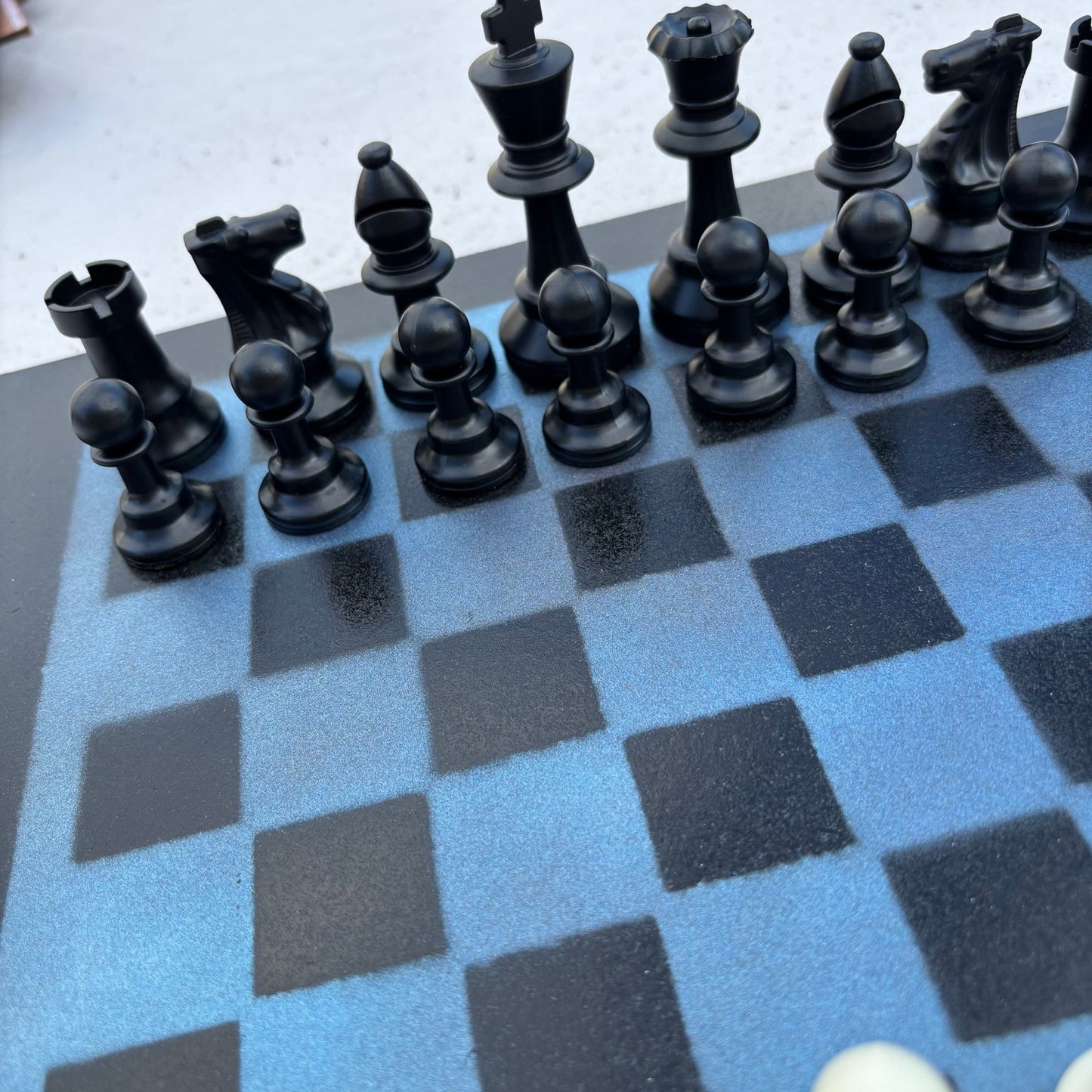 Simple Blue - Painted Chess Set