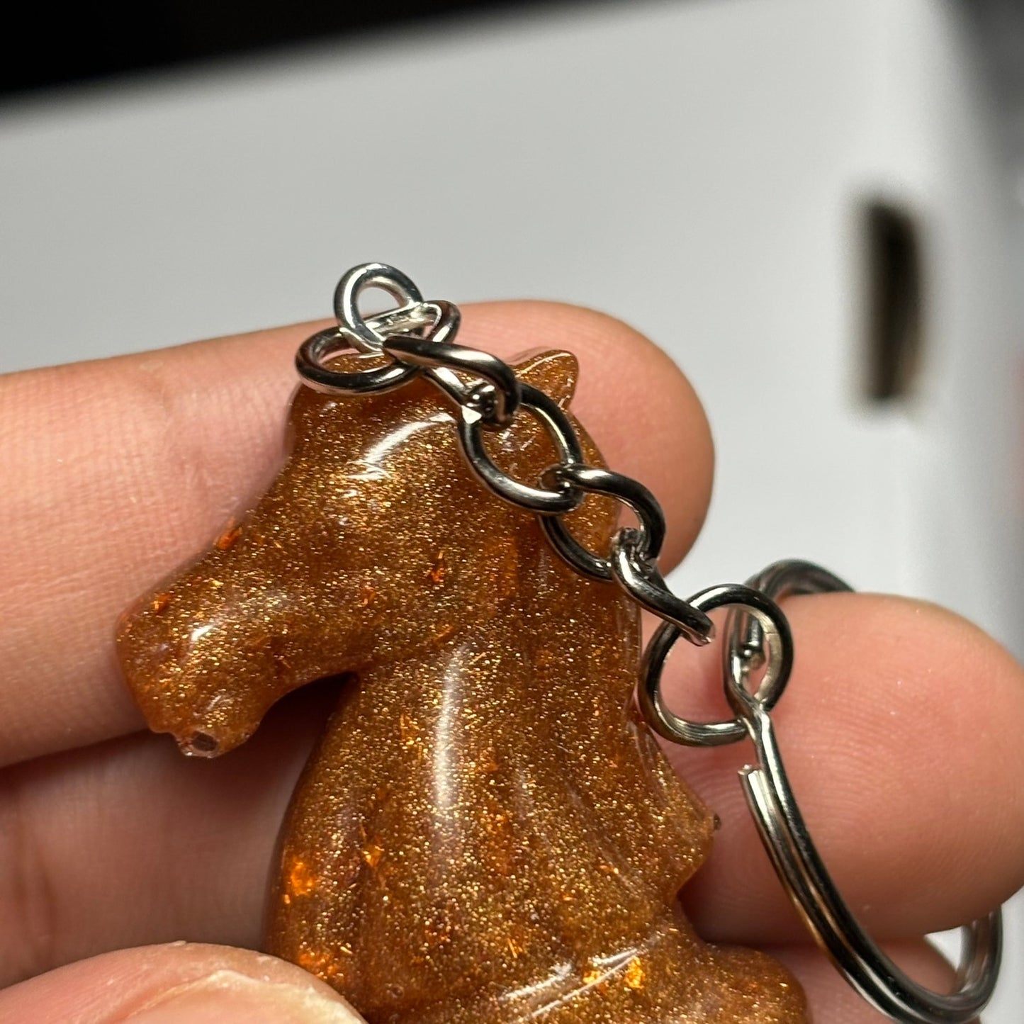 Orange Amber Knight - Handmade Resin Keychain