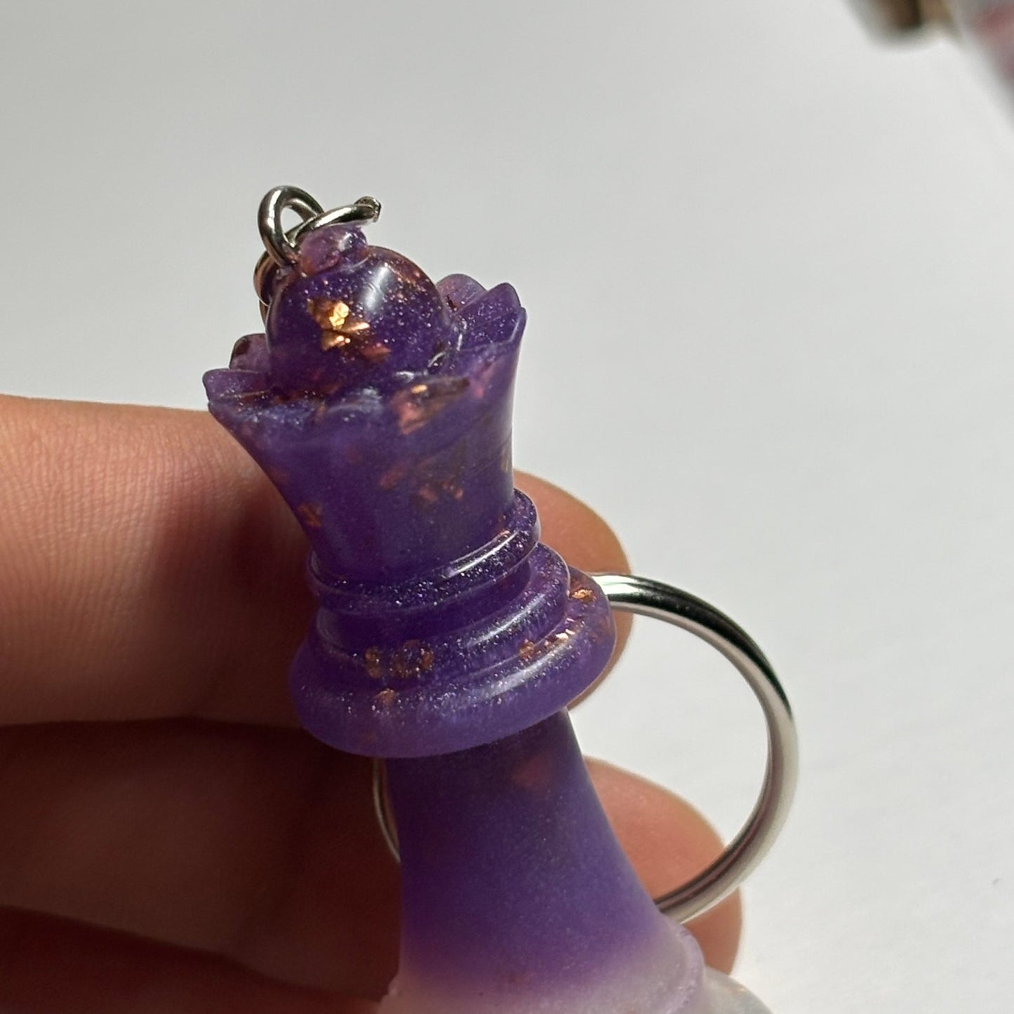 Purple White Crystal Queen - Handmade Resin Keychain