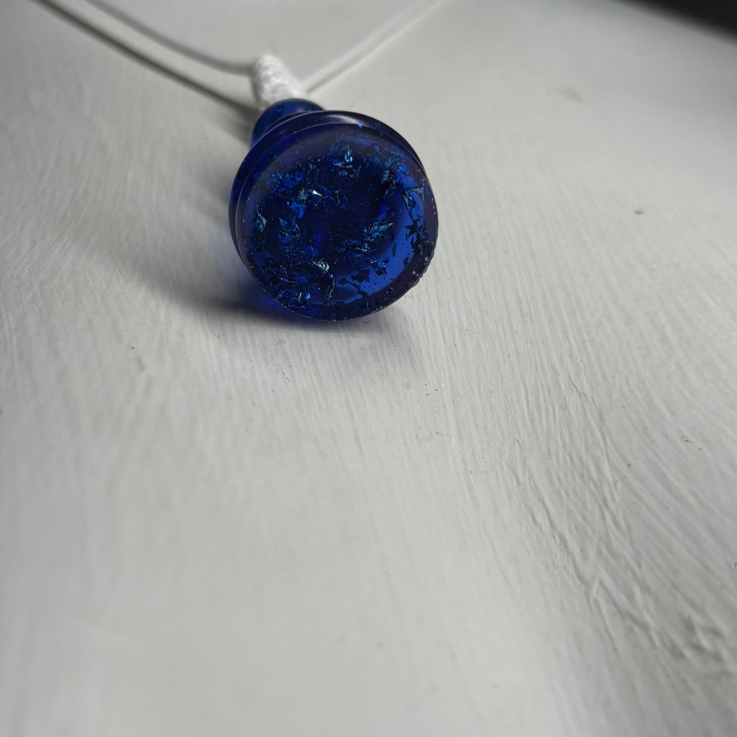 Deep Blue Pawn - Handmade Resin Chess Necklace