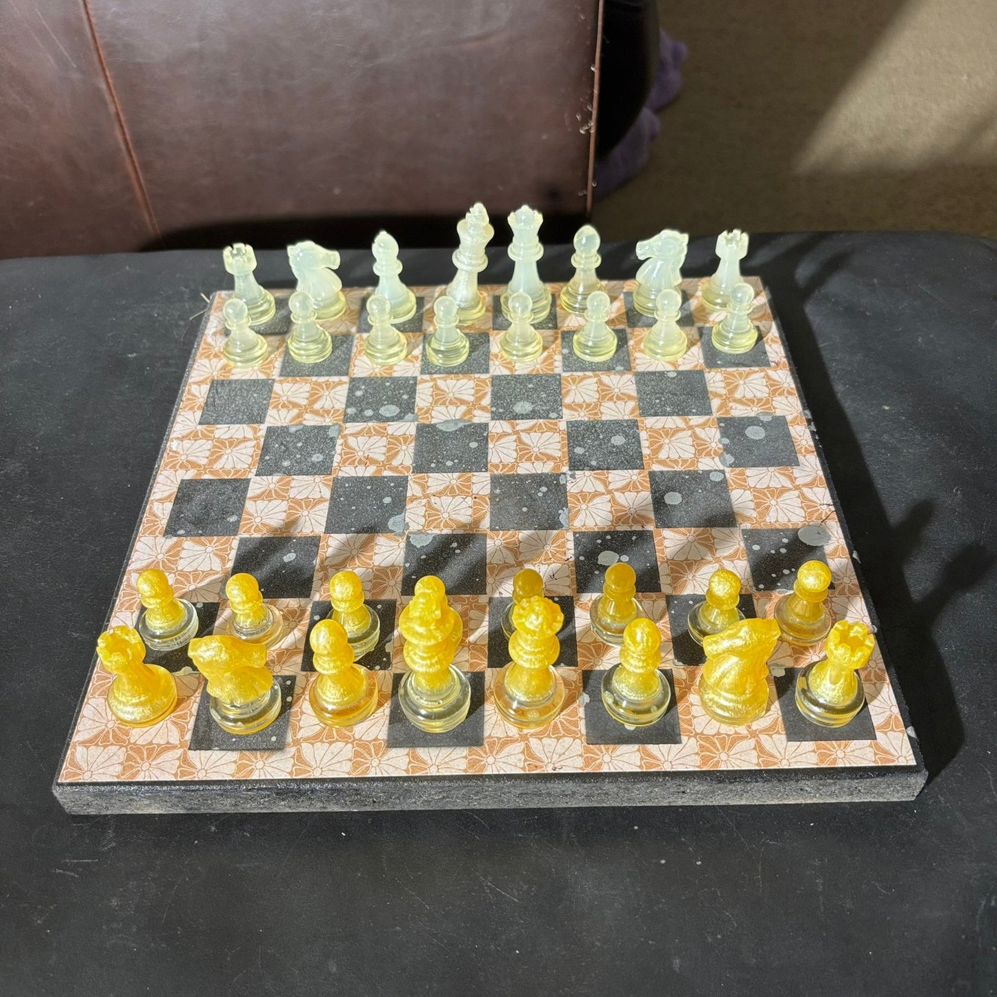 Vintage Brown Patter - Scrapbook Chess Set