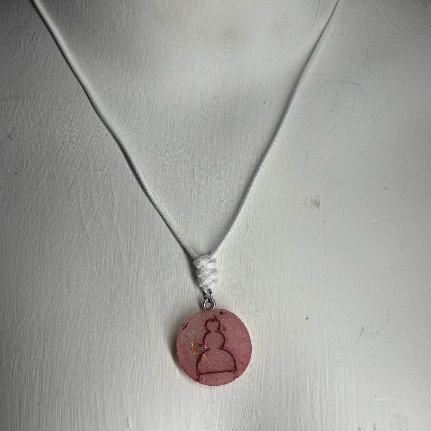 Red Iced Pawn - Handmade Resin Chess Necklace