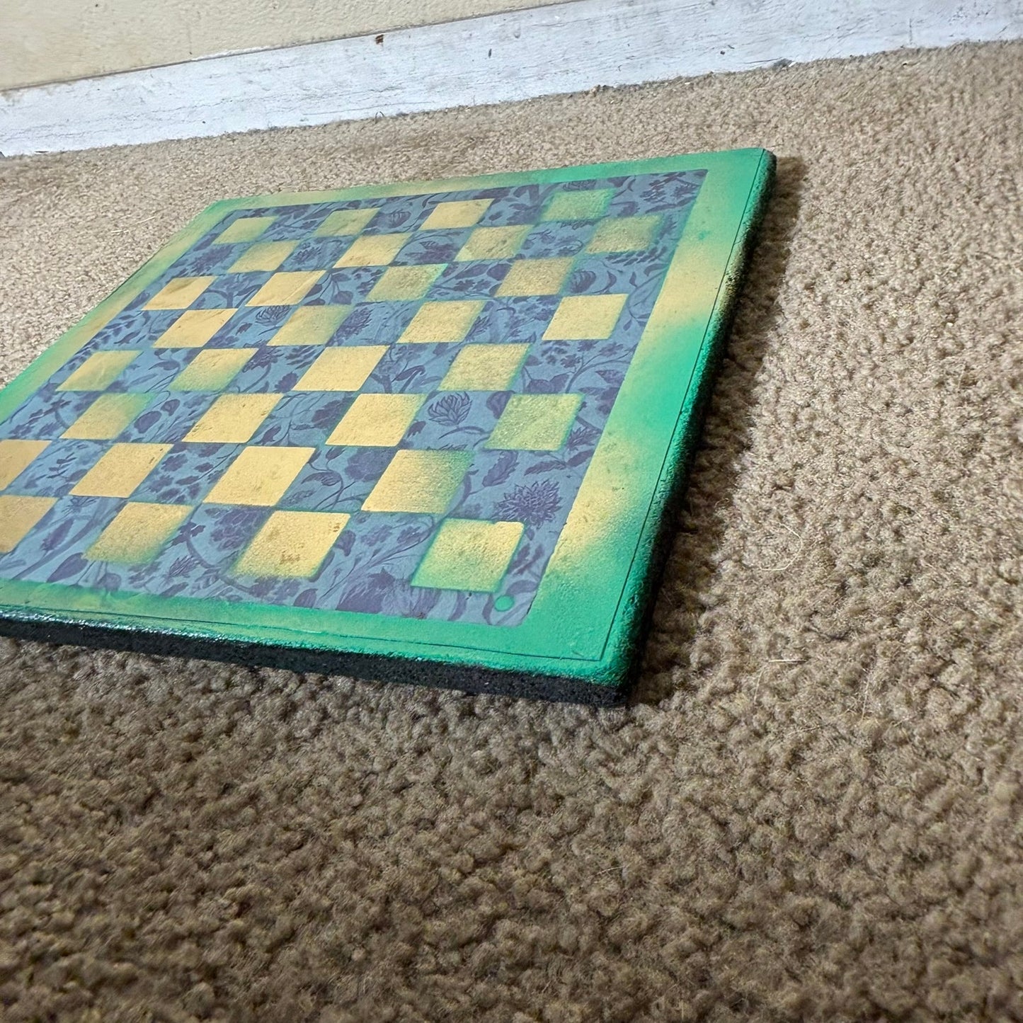 Green & Gold - Scrapbook Chess Board