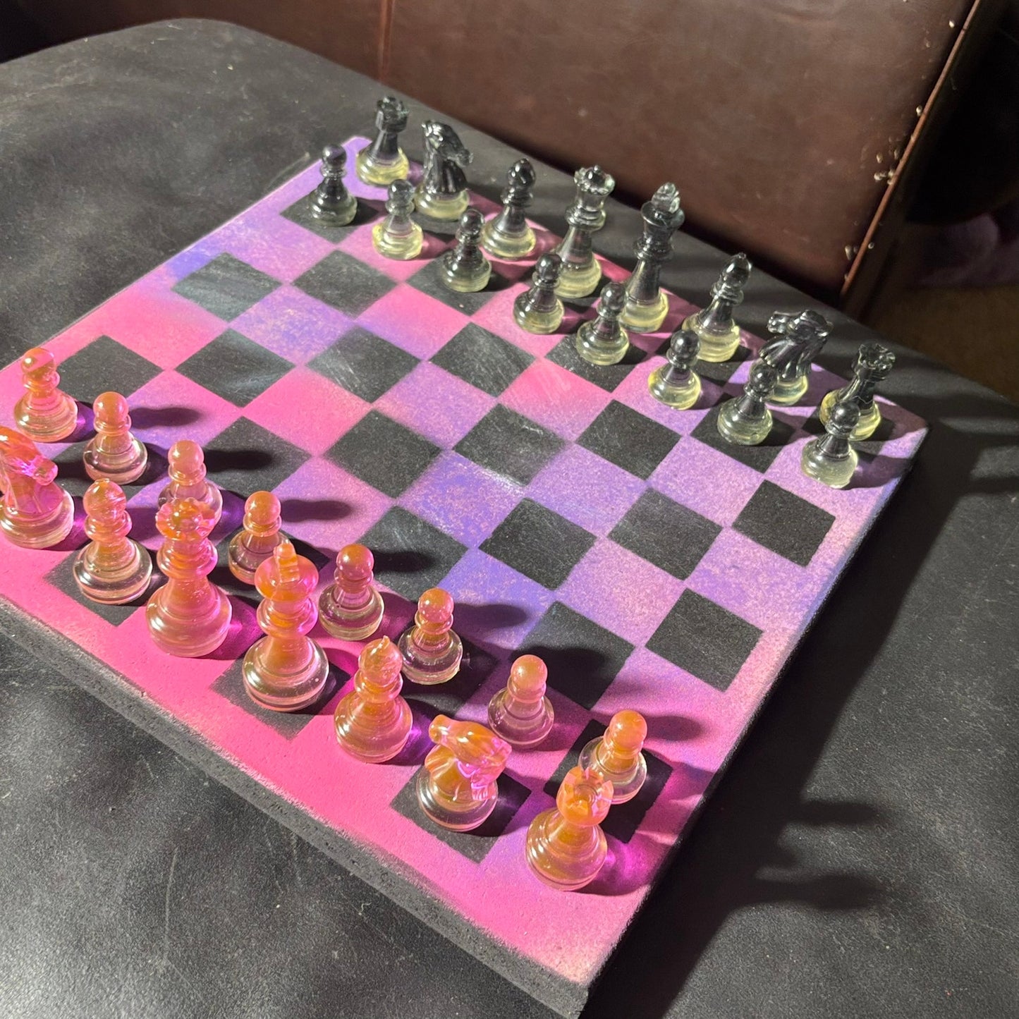 Purple & Pink Blush - Painted Chess Set