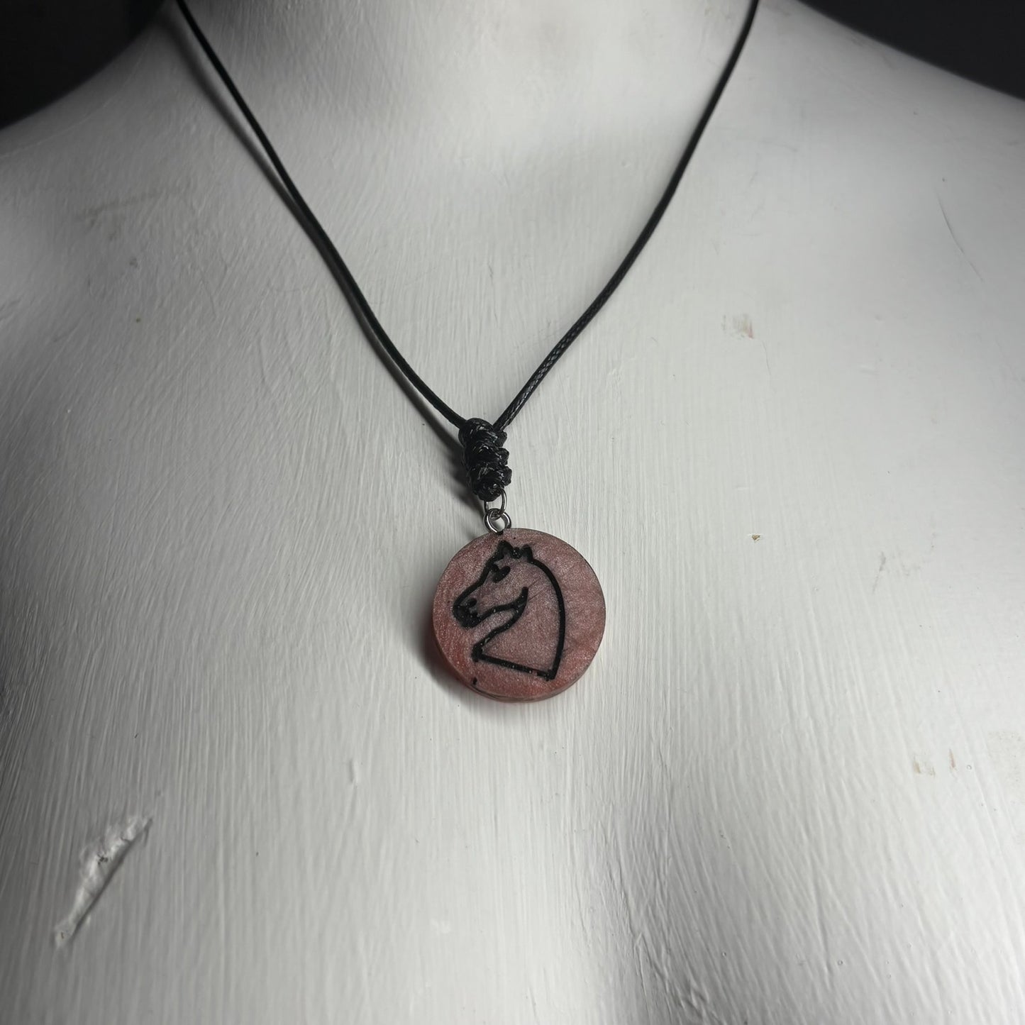 Rustic Knight - Handmade Resin Chess Necklace