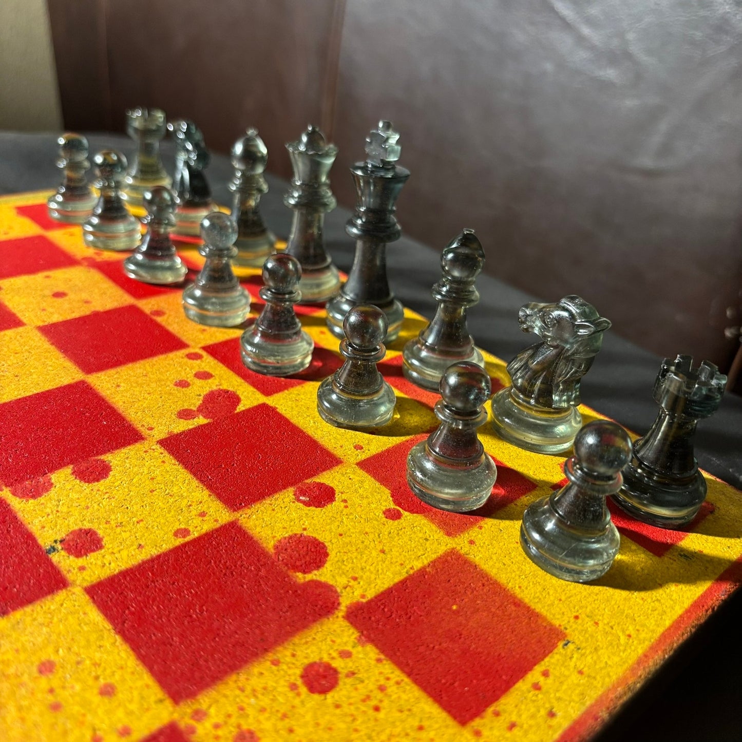 Spartan Golden Red - Painted Chess Set