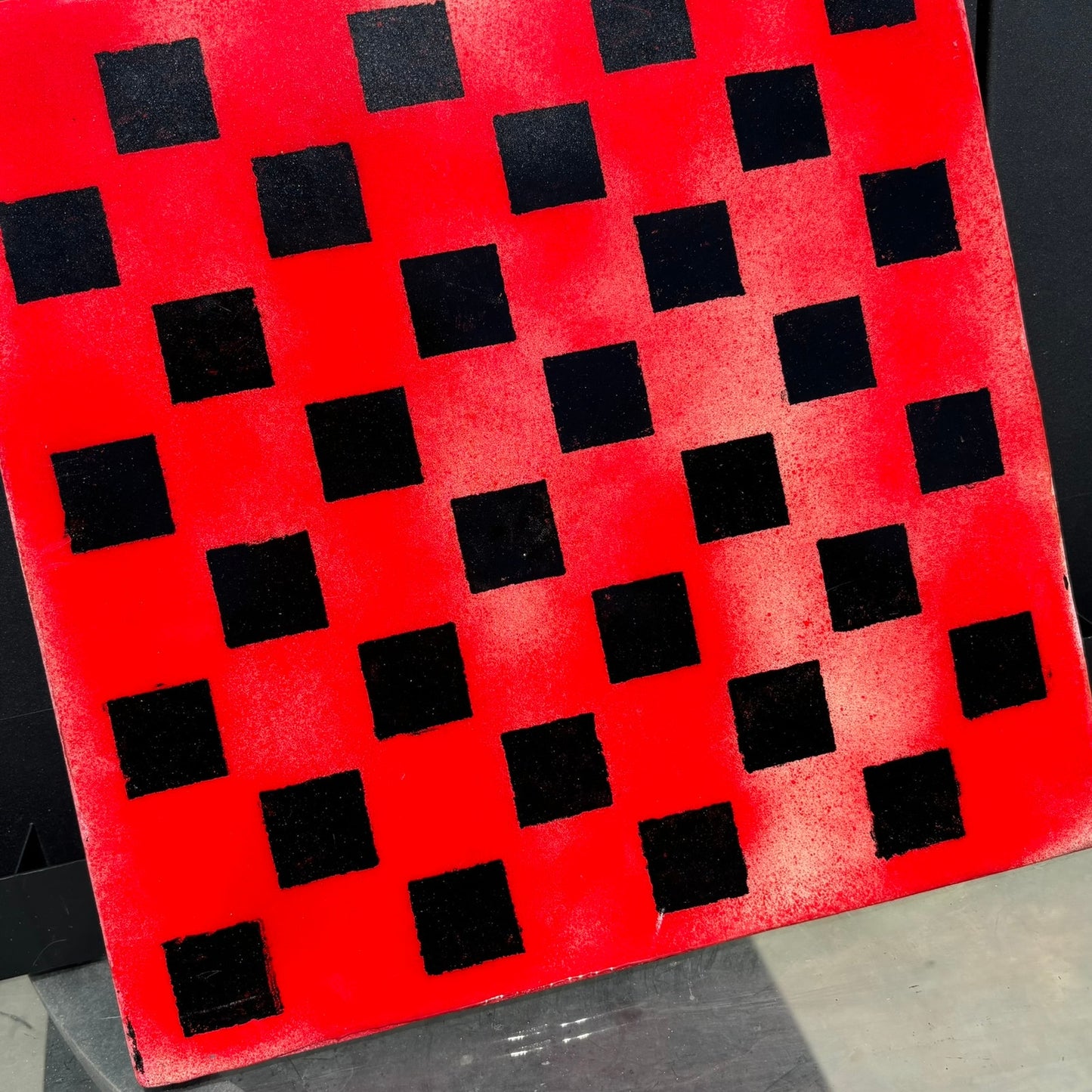 Red Mist - Resin Coated Chess Board