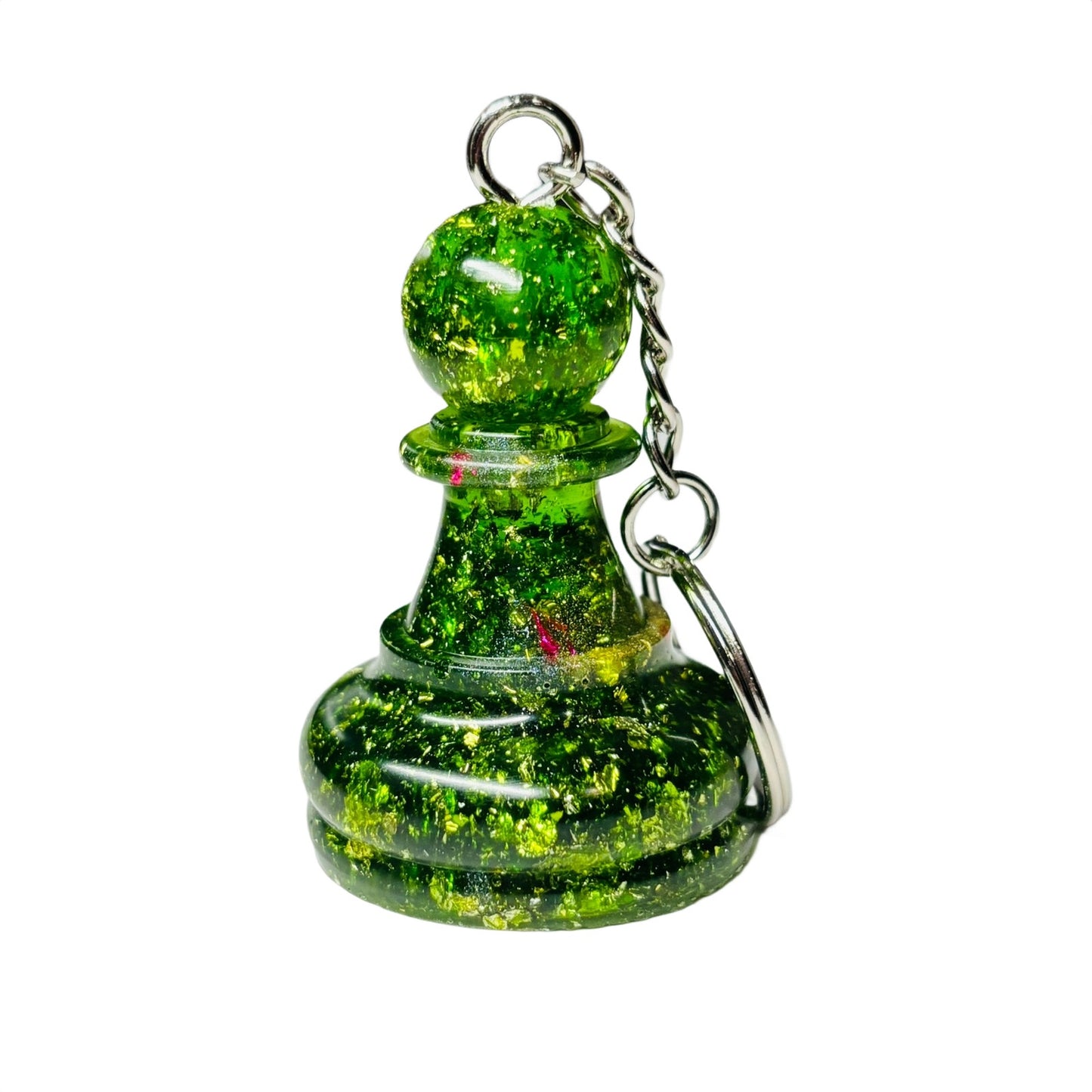 Green Emerald Pawn - Handmade Resin Keychain - Large Edition