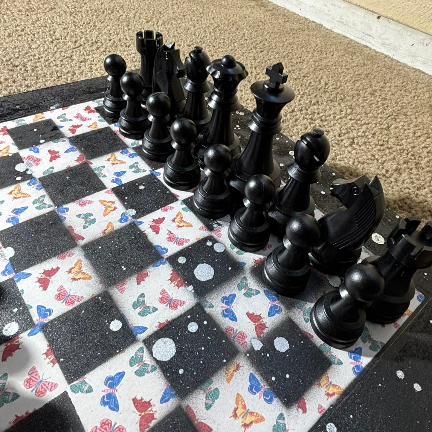 Simplistic Butterflies - Large Deluxe Chess Set