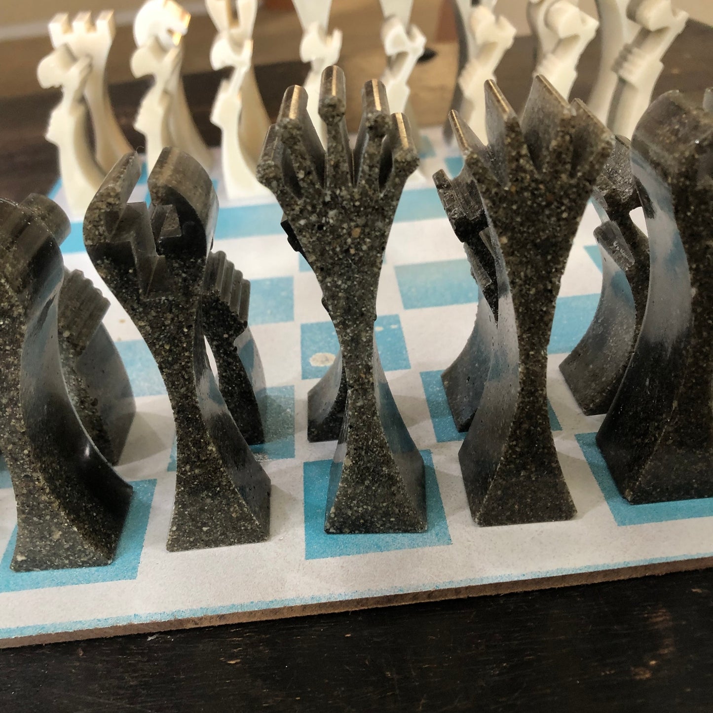 Royal Ice Blue - Painted Chess Set
