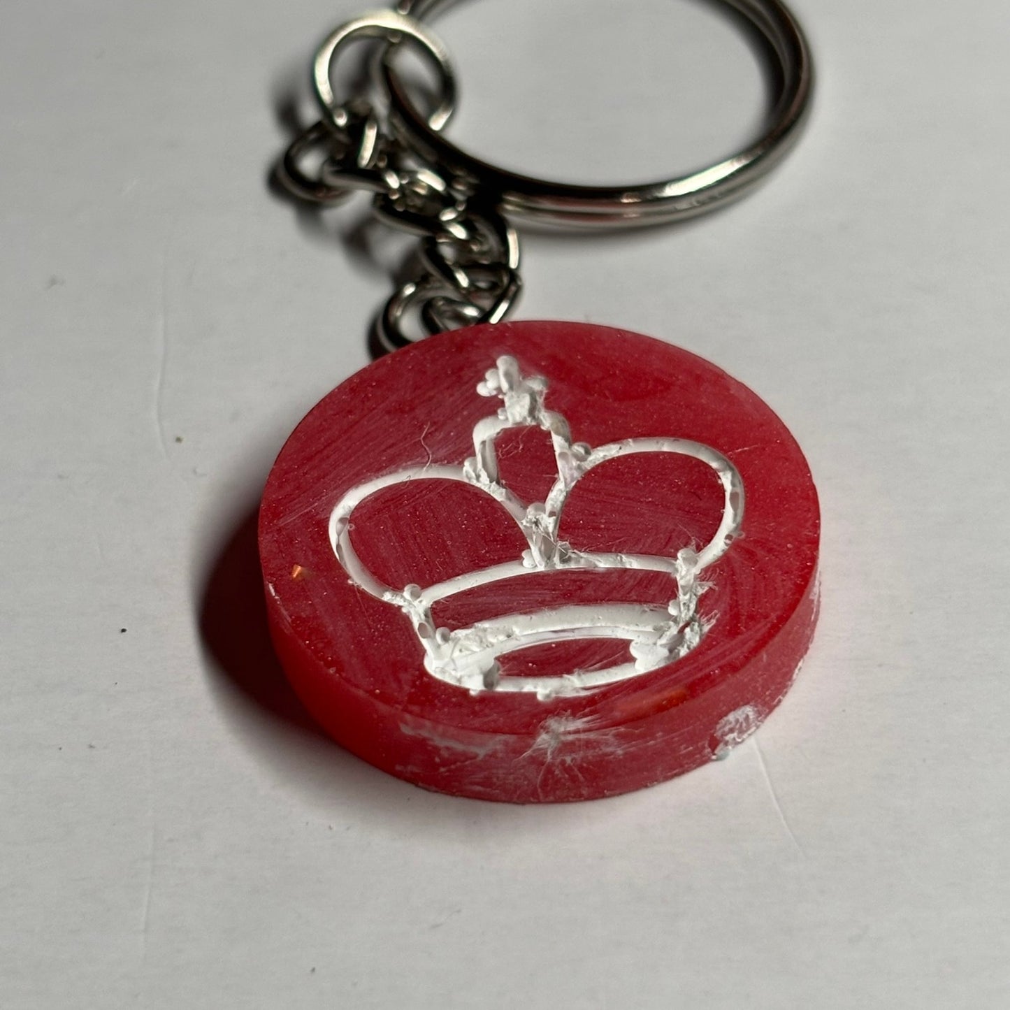 Cherry Red King - Handmade Resin Keychain - Flat Edition