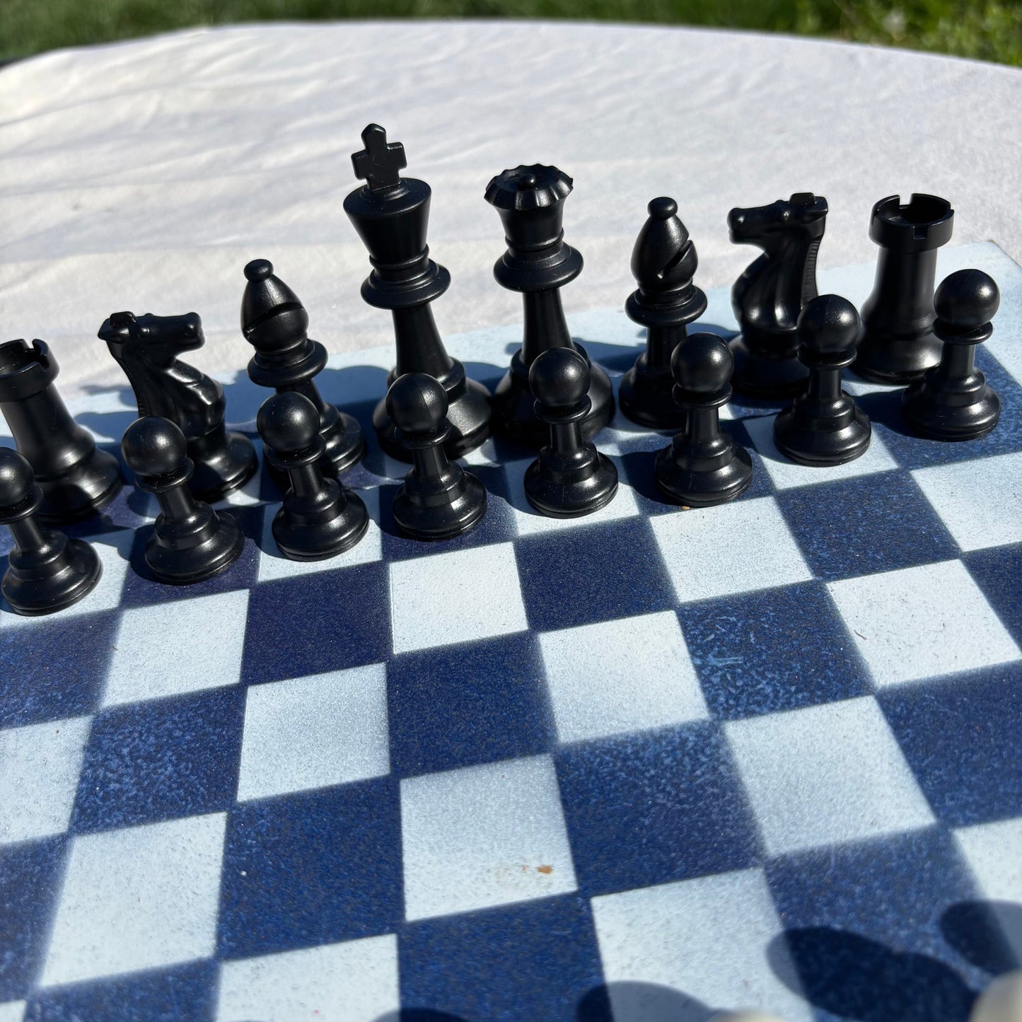 Simple Blue - Painted Chess Set