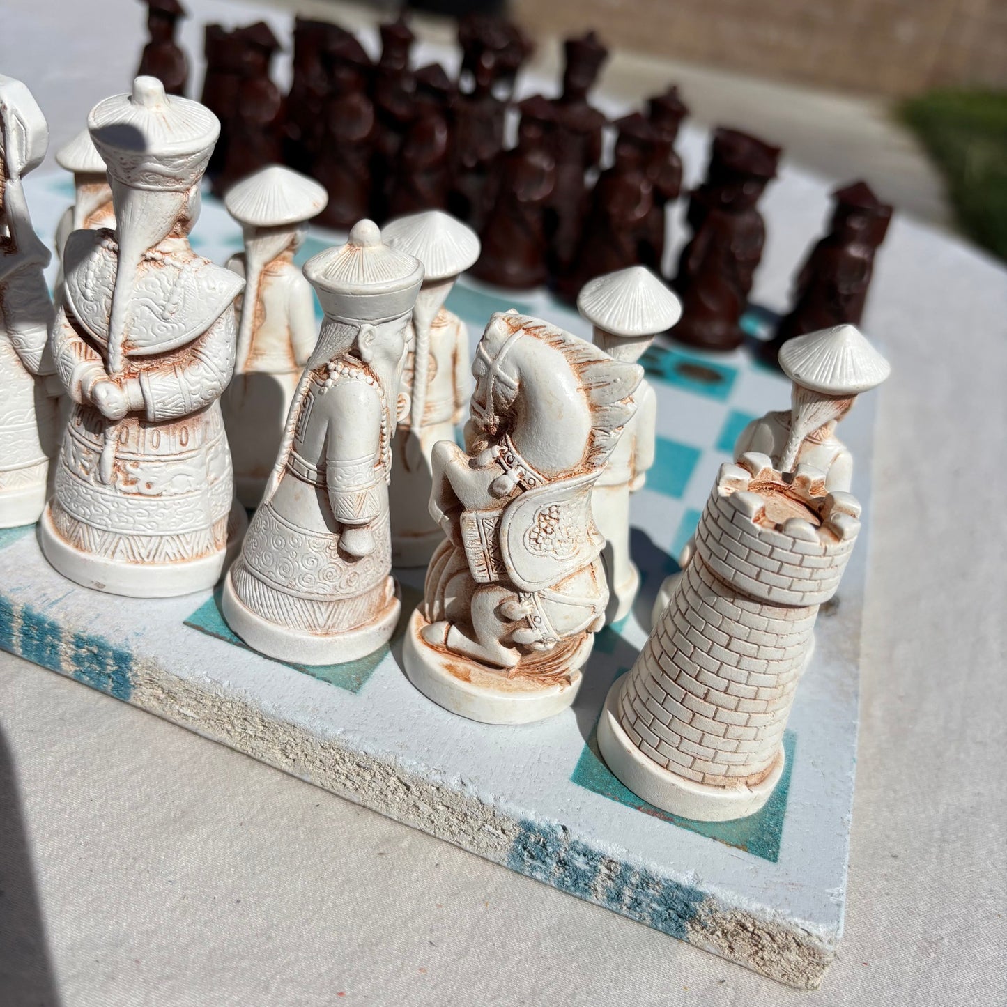Mint Golden Blue - Chinese Edition Chess Set