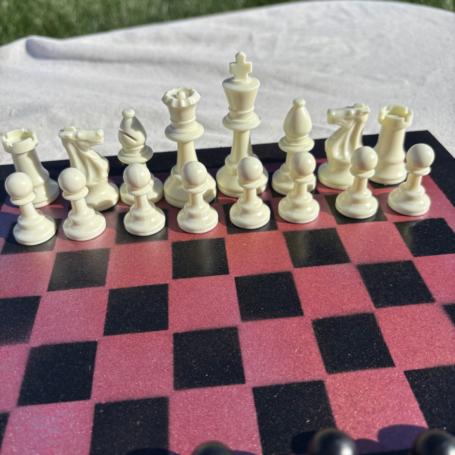 Metallic Red - Painted Chess Set