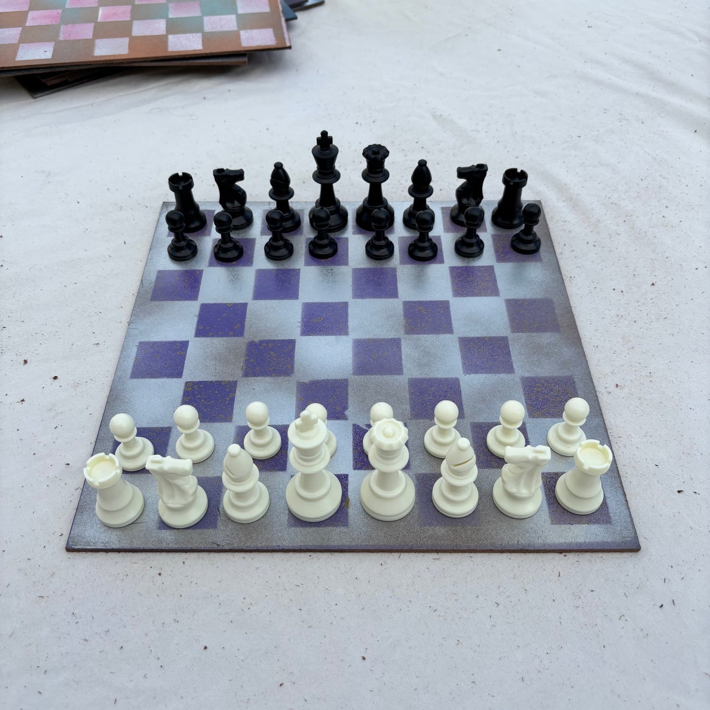 Silver Purple - Painted Chess Set