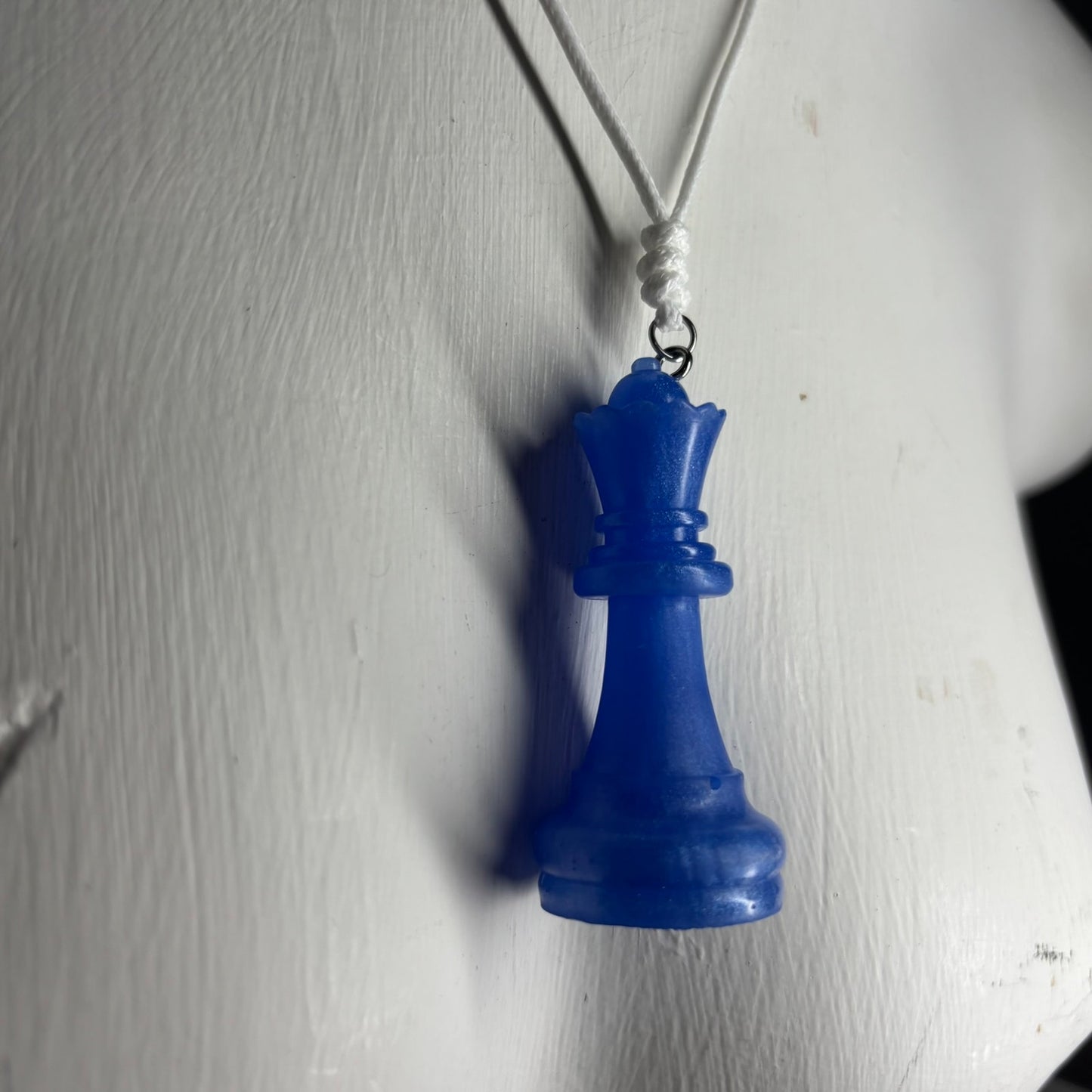 Blue Queen - Handmade Resin Chess Necklace