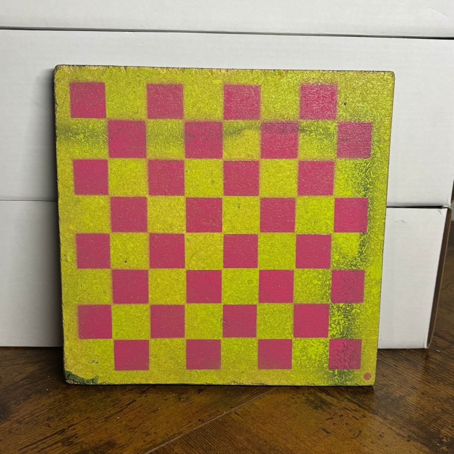 Lime Green Pink - Painted Double Sided Chess Board