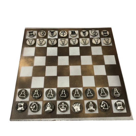 Golden Black - Painted Chess Set