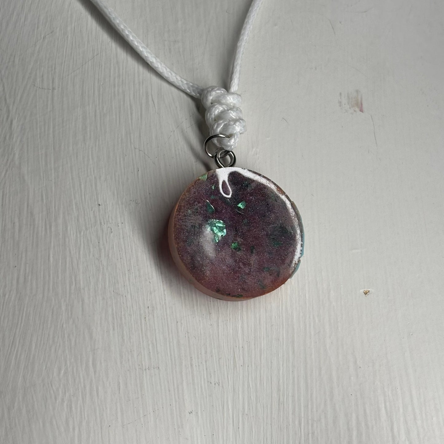 Space Orange Rook - Handmade Resin Chess Necklace