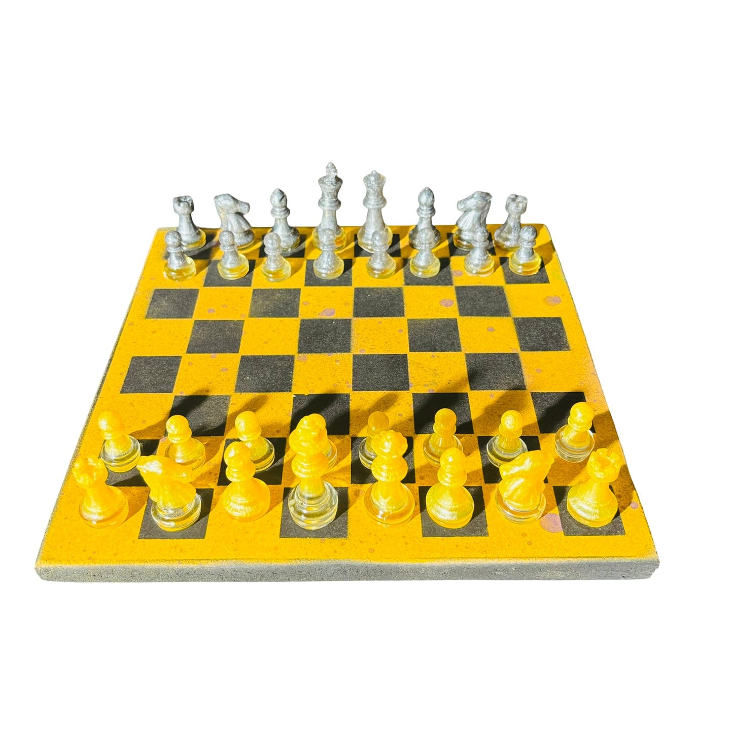 Yellow & Black - Painted Chess Set
