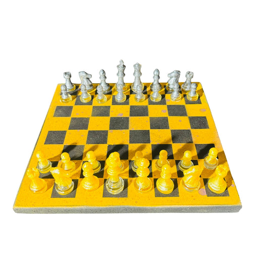 Yellow & Black - Painted Chess Set
