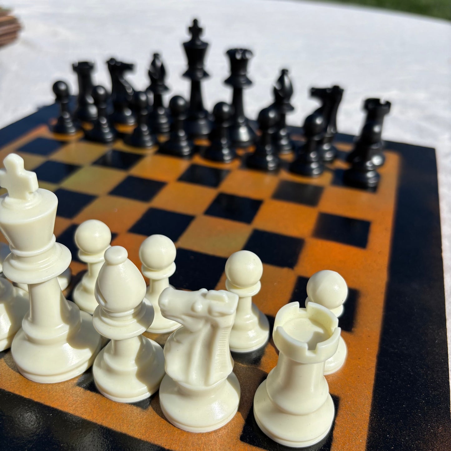 Supreme Orange - Painted Chess Set