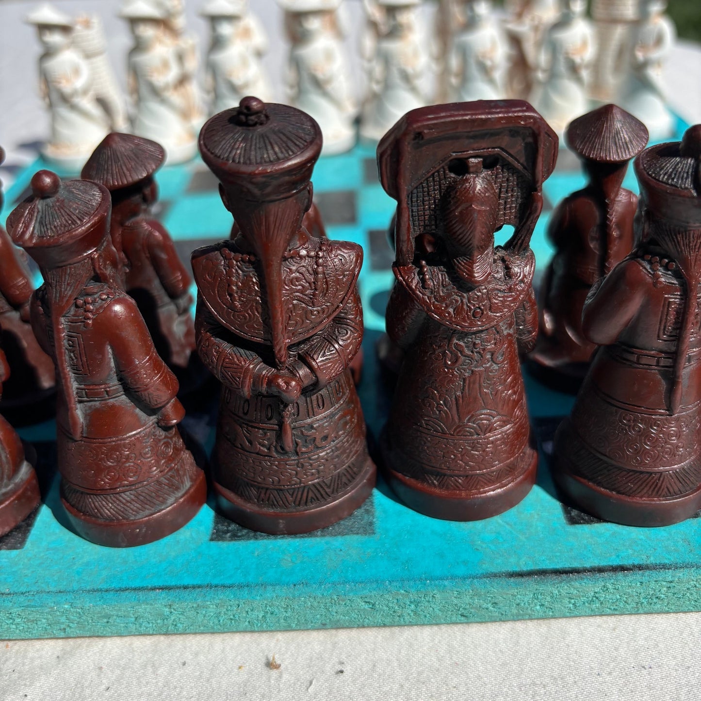 Aqua Green - Chinese Edition Chess Set