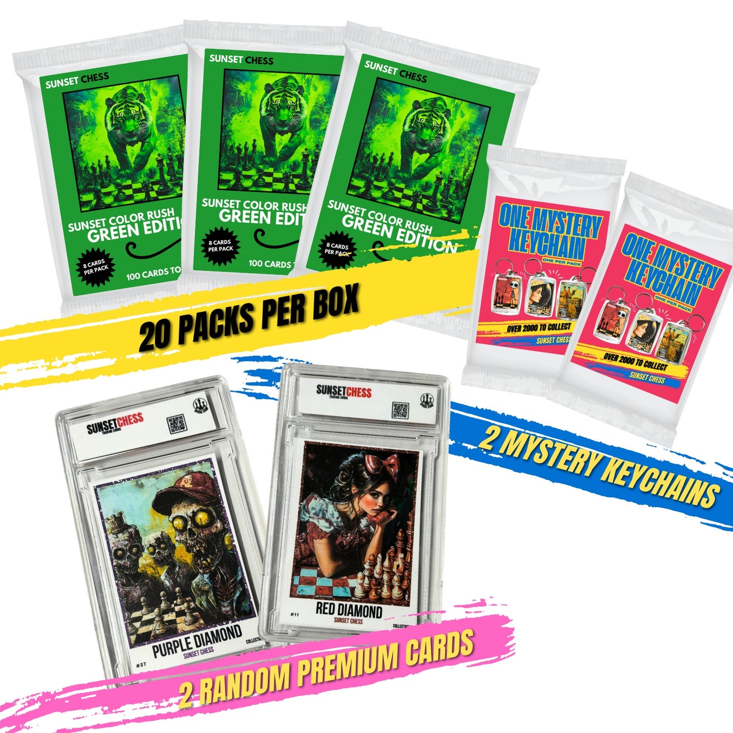 Green Color Rush - Jumbo Box Pack - Chess Trading Cards