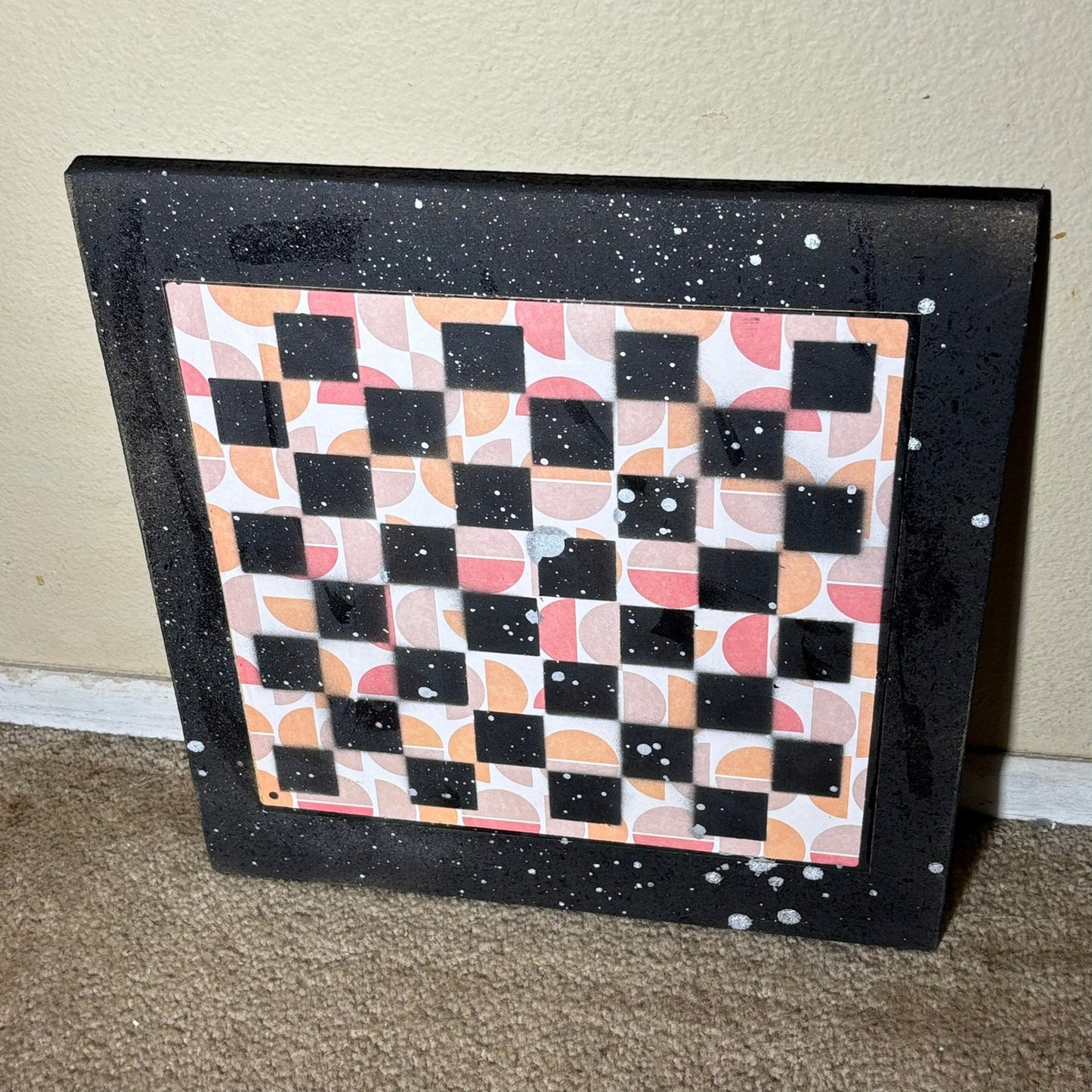 Peach Pattern - Large Scrapbook Chess Board