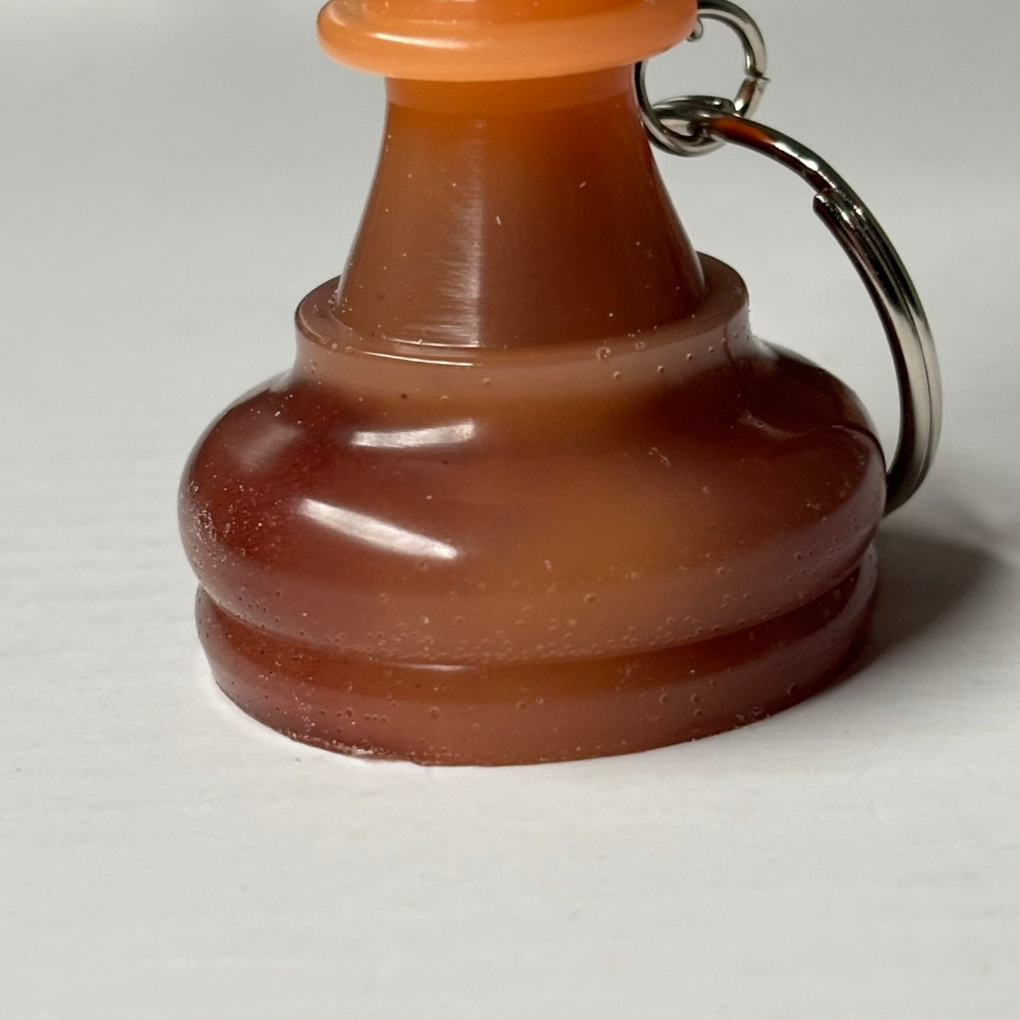 Orange Rising Pawn - Handmade Resin Keychain - Large Edition
