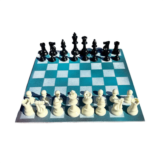 Aqua Green - Painted Chess Set