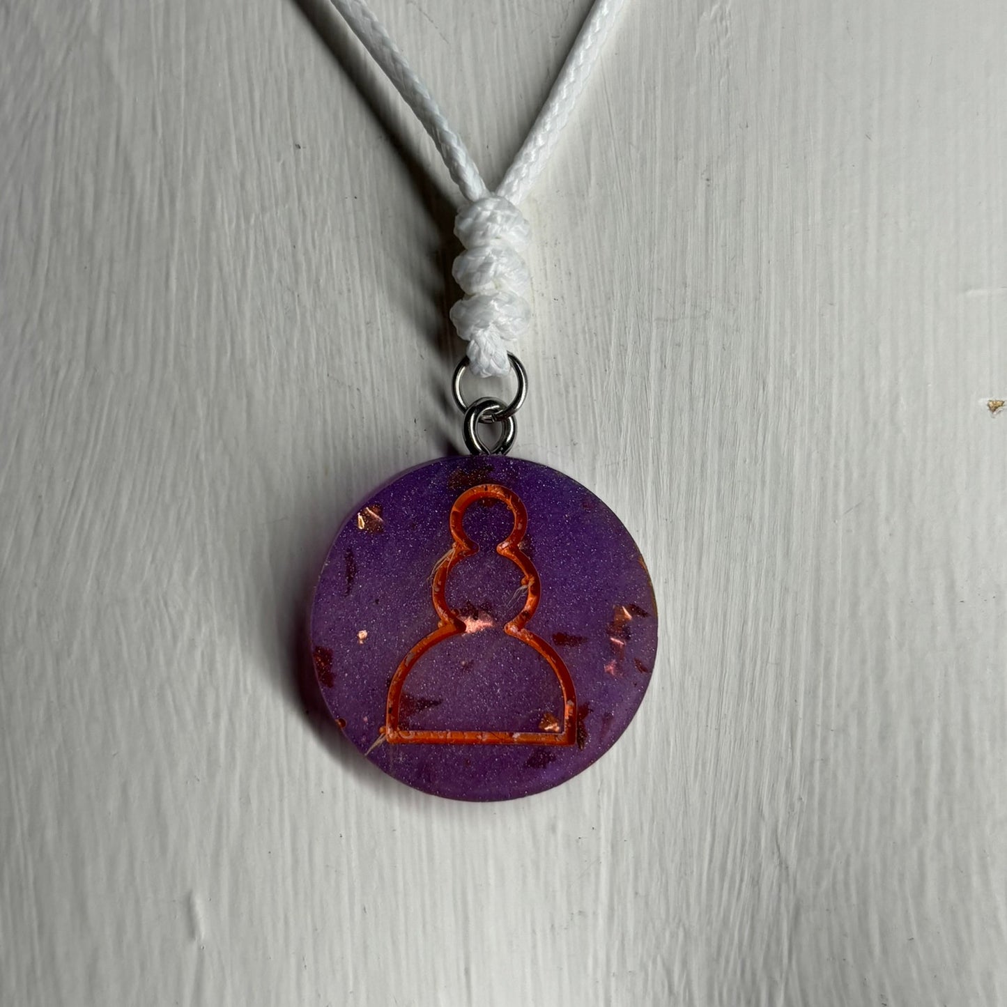 Halloween Purple Pawn - Handmade Resin Chess Necklace