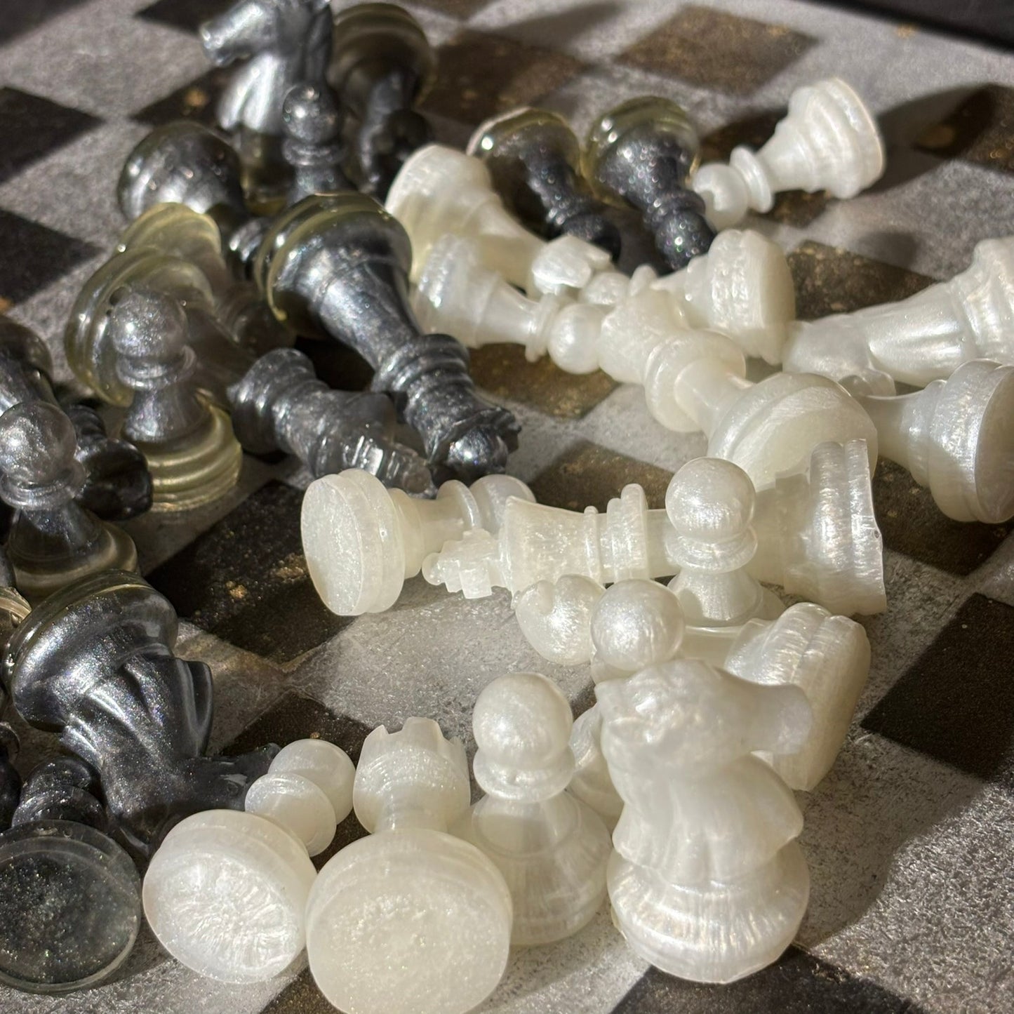 Silver Chrome Gold - Painted Chess Set