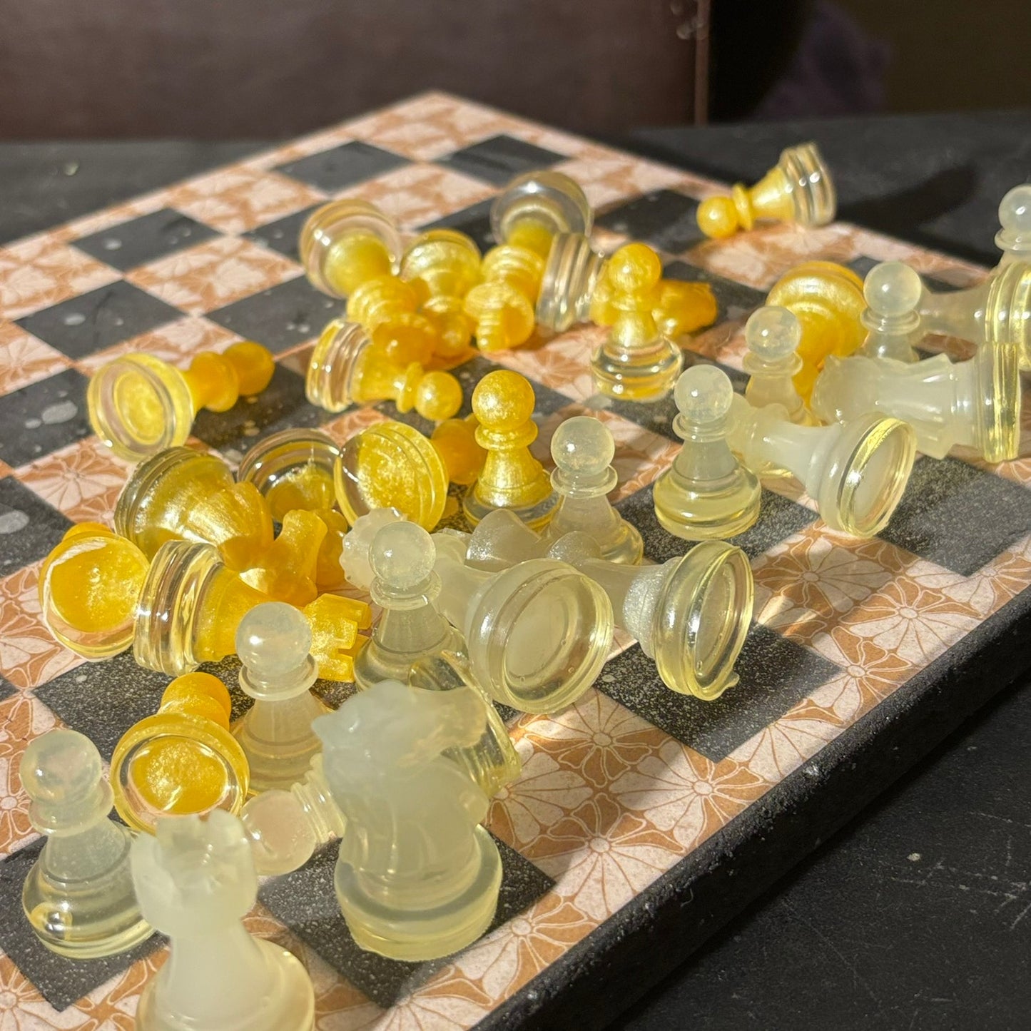 Vintage Brown Patter - Scrapbook Chess Set