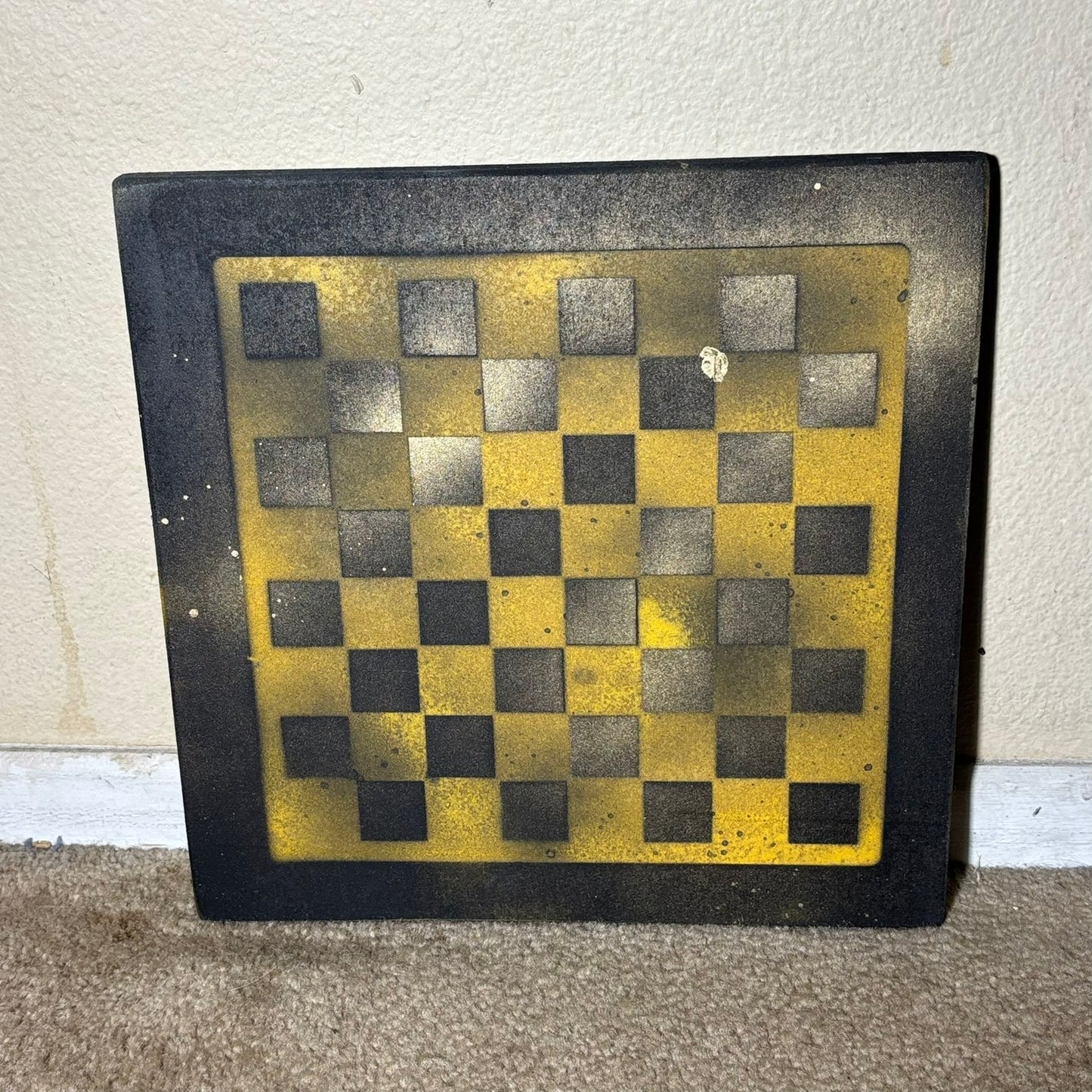 Dirty Yellow - Painted Chess Board
