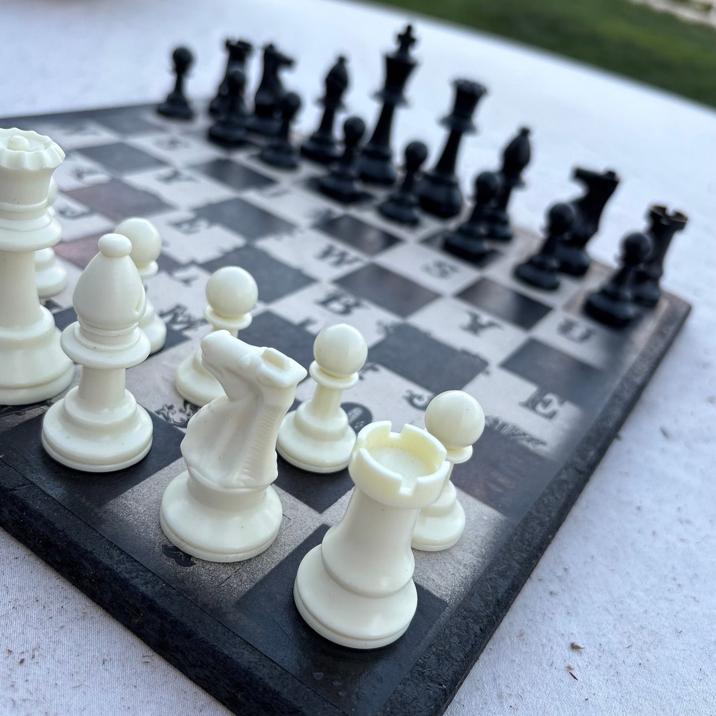 Vintage Letters - Scrapbook Chess Set