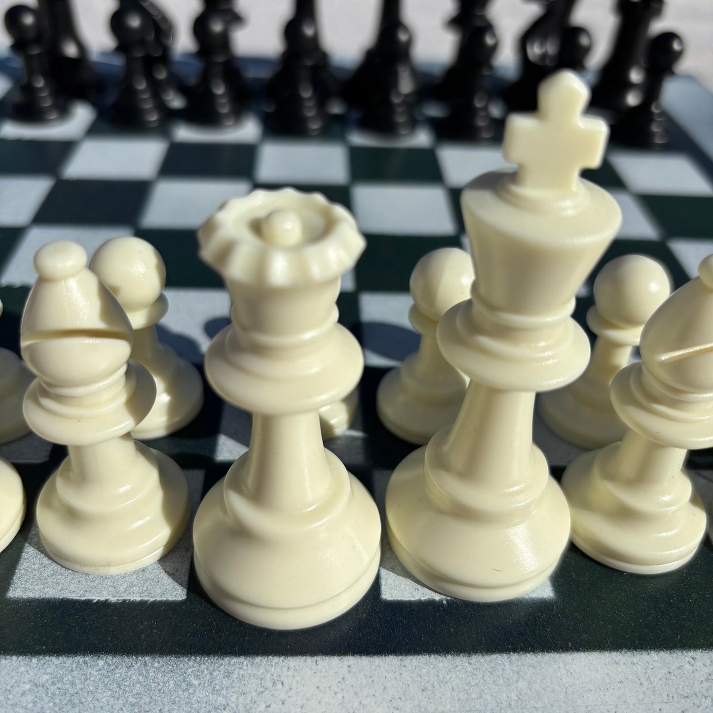 Darkened Green - Painted Chess Set