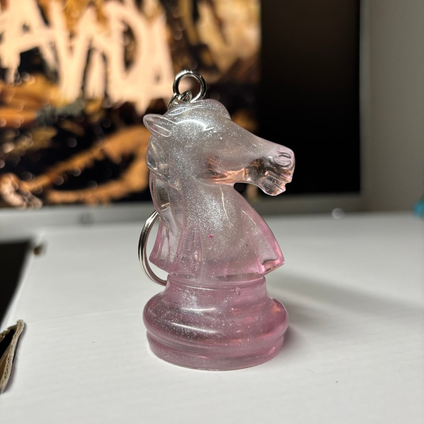 Beautiful Pink - Handmade Resin Keychain - Large Edition