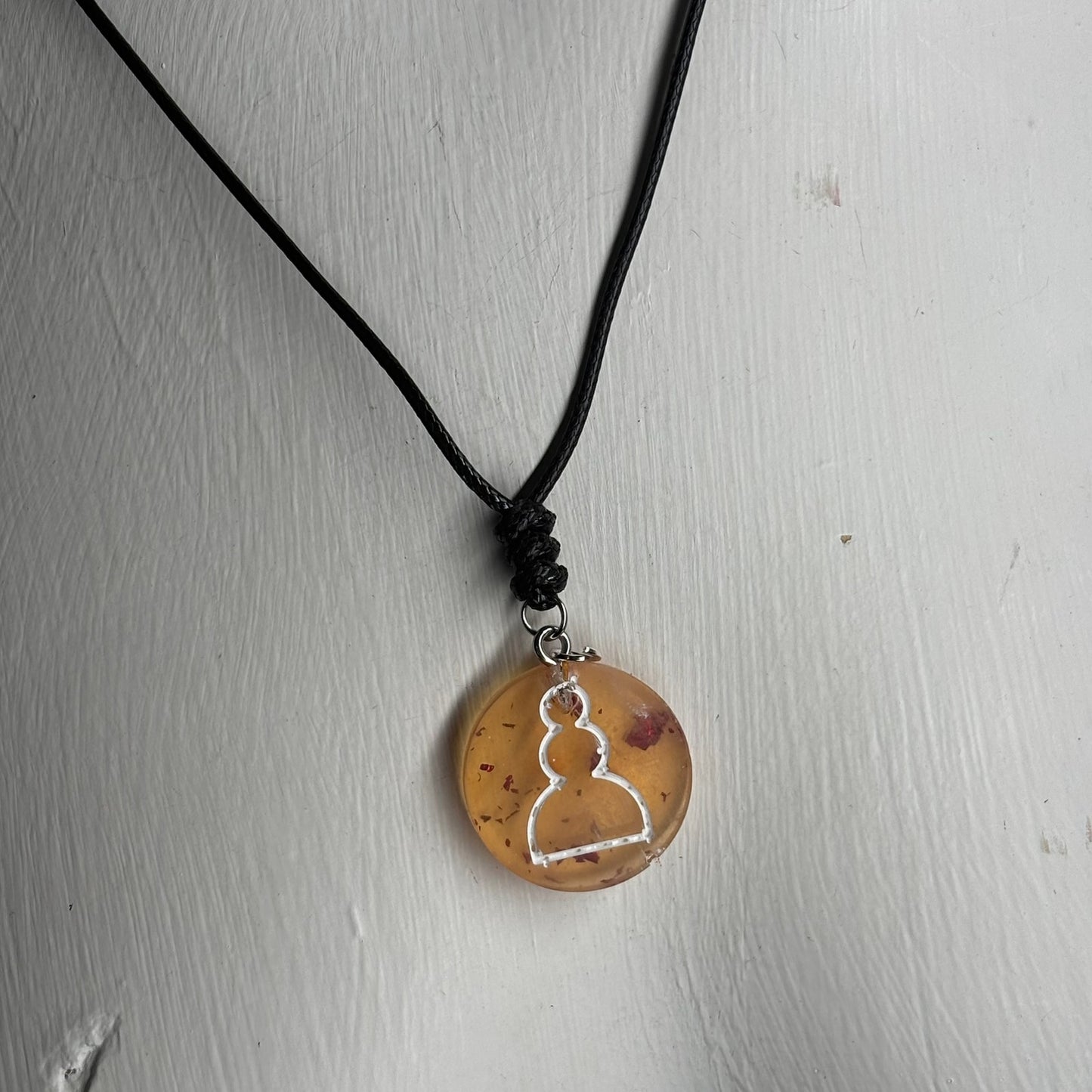 Royal Yellow Pawn - Handmade Resin Chess Necklace