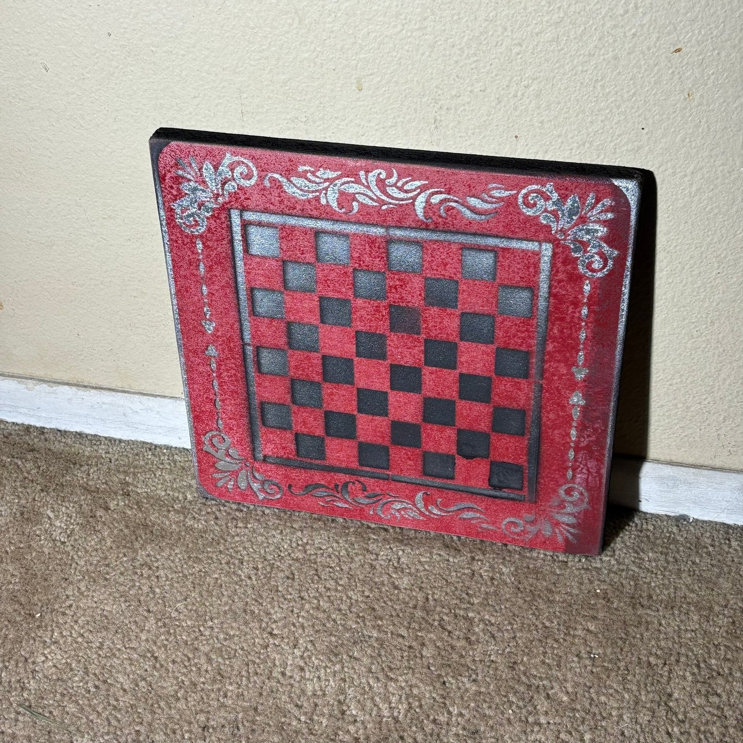 Red Stealth - Painted Chess Board