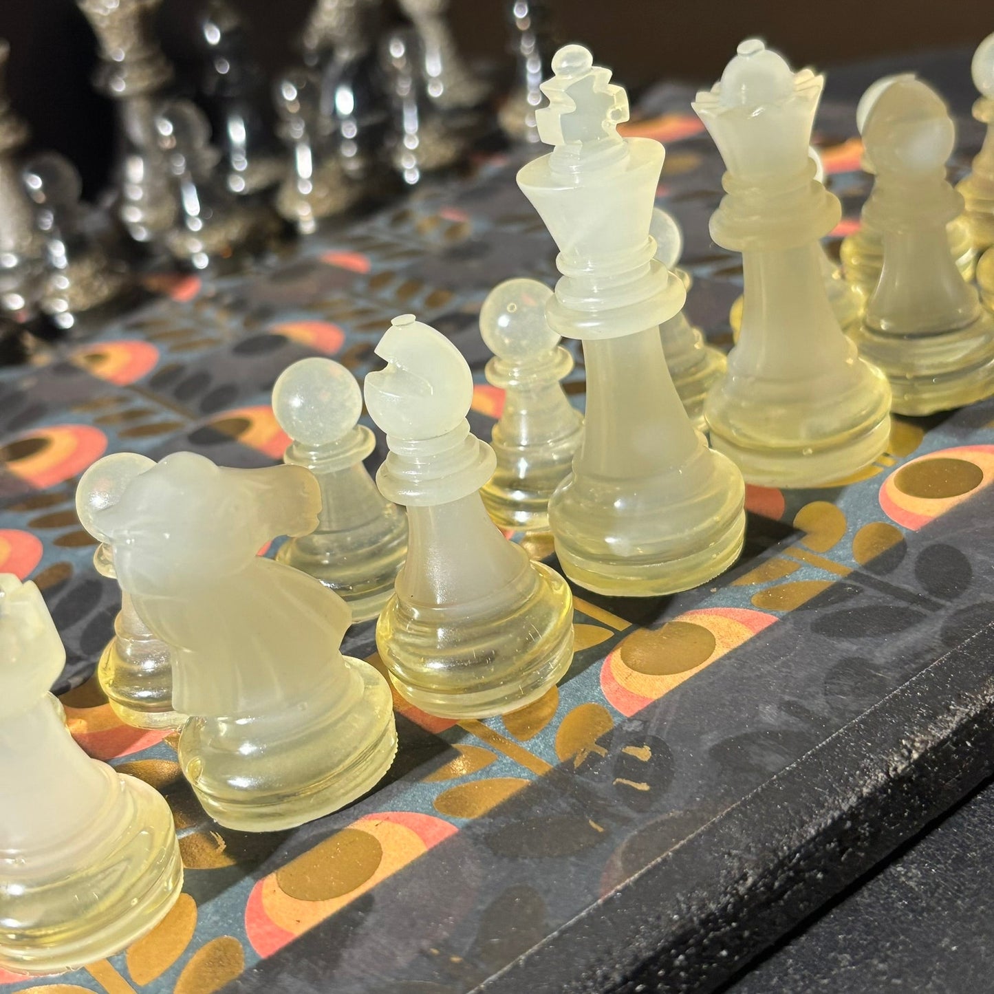 Vintage Swirl Pattern - Scrapbook Chess Set