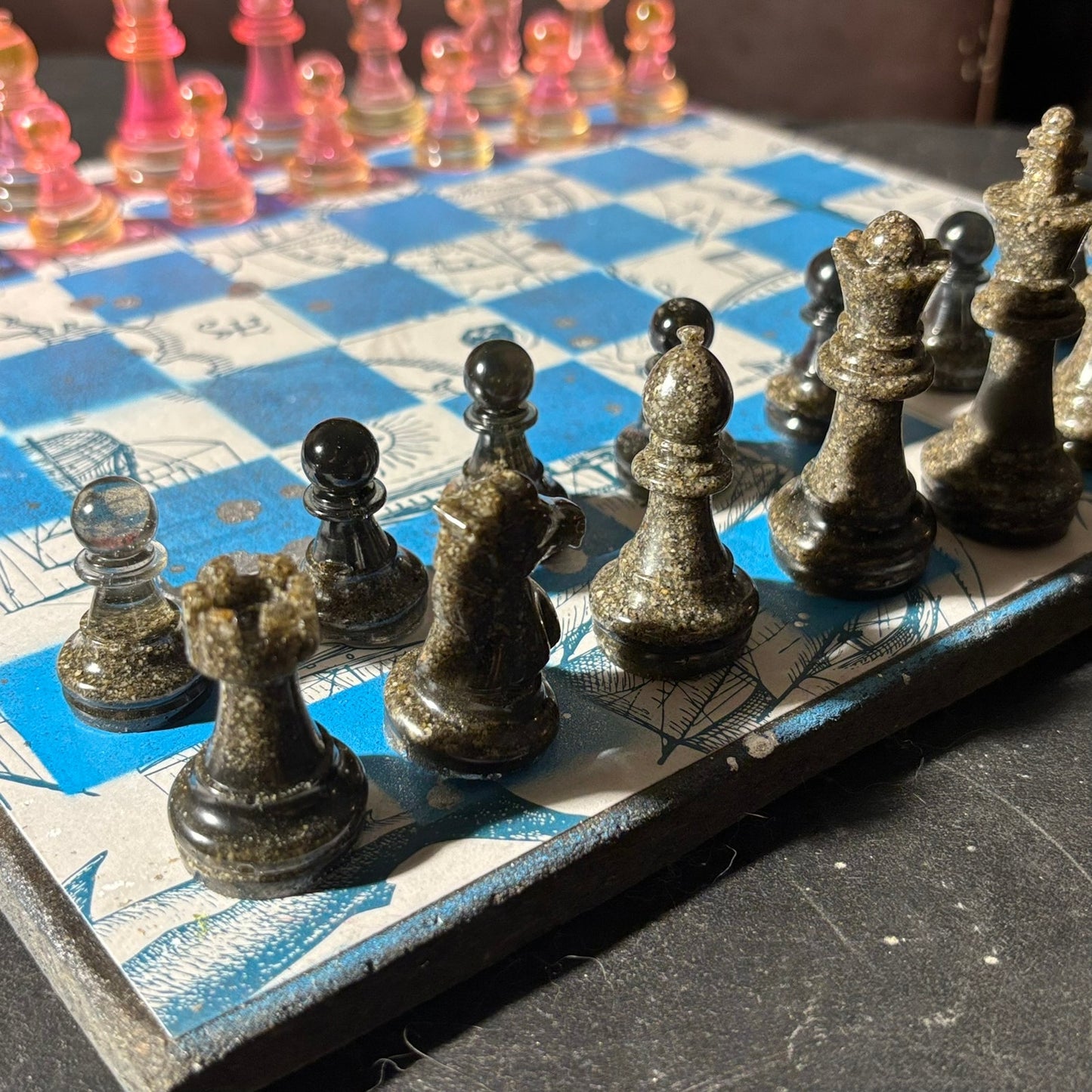 Seas Blue Explorer- Scrapbook Chess Set