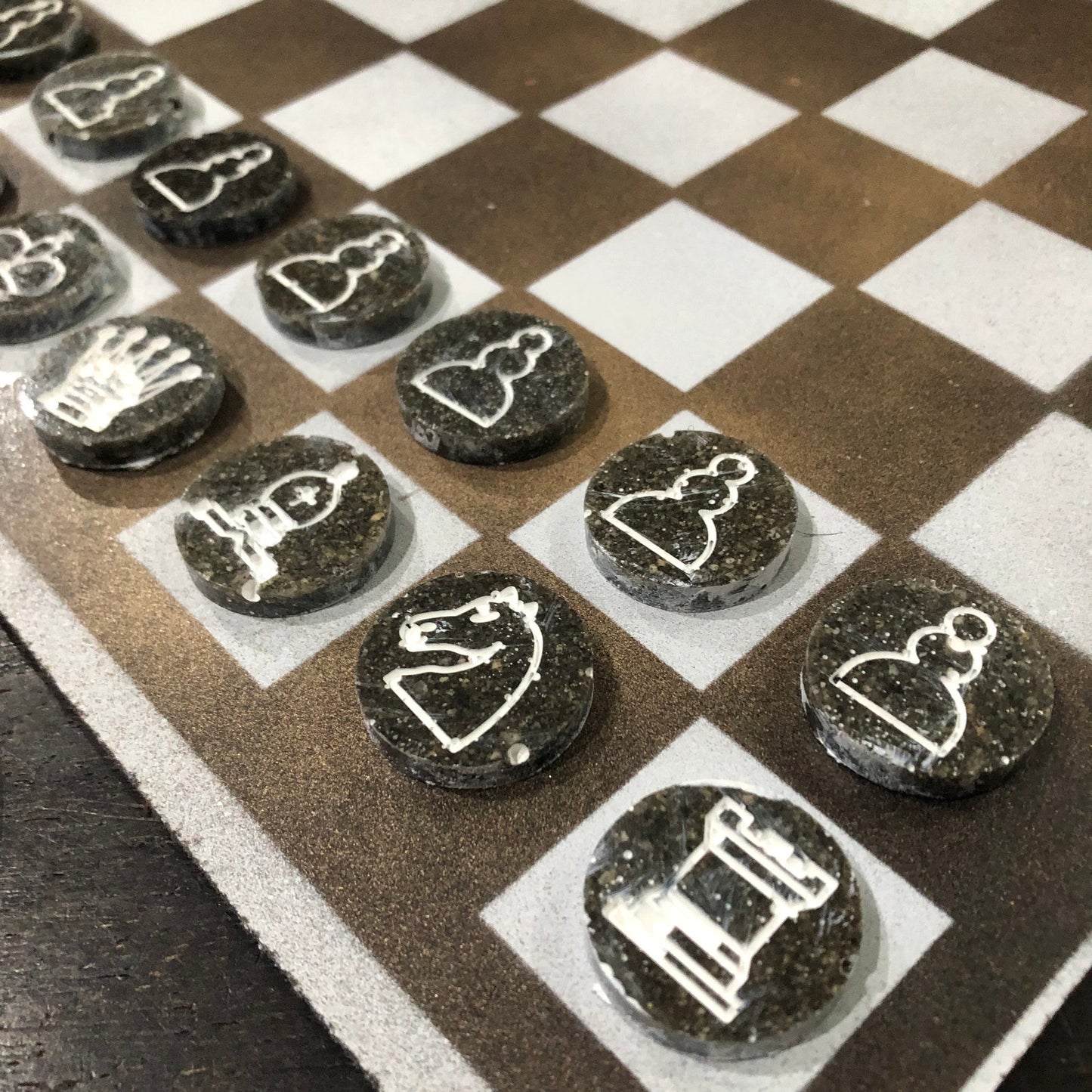 Golden Black - Painted Chess Set