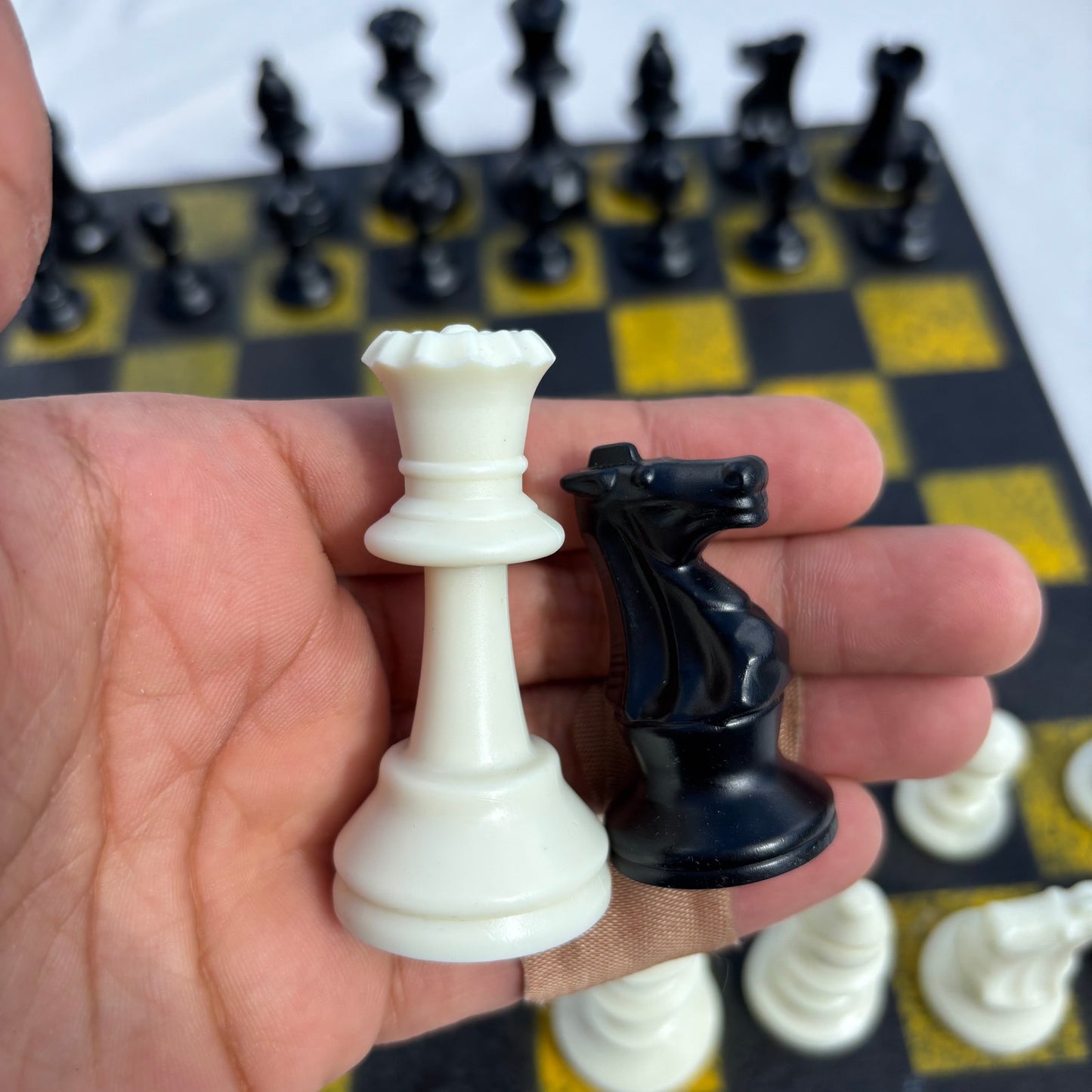 Black & Yellow - Painted Chess Set