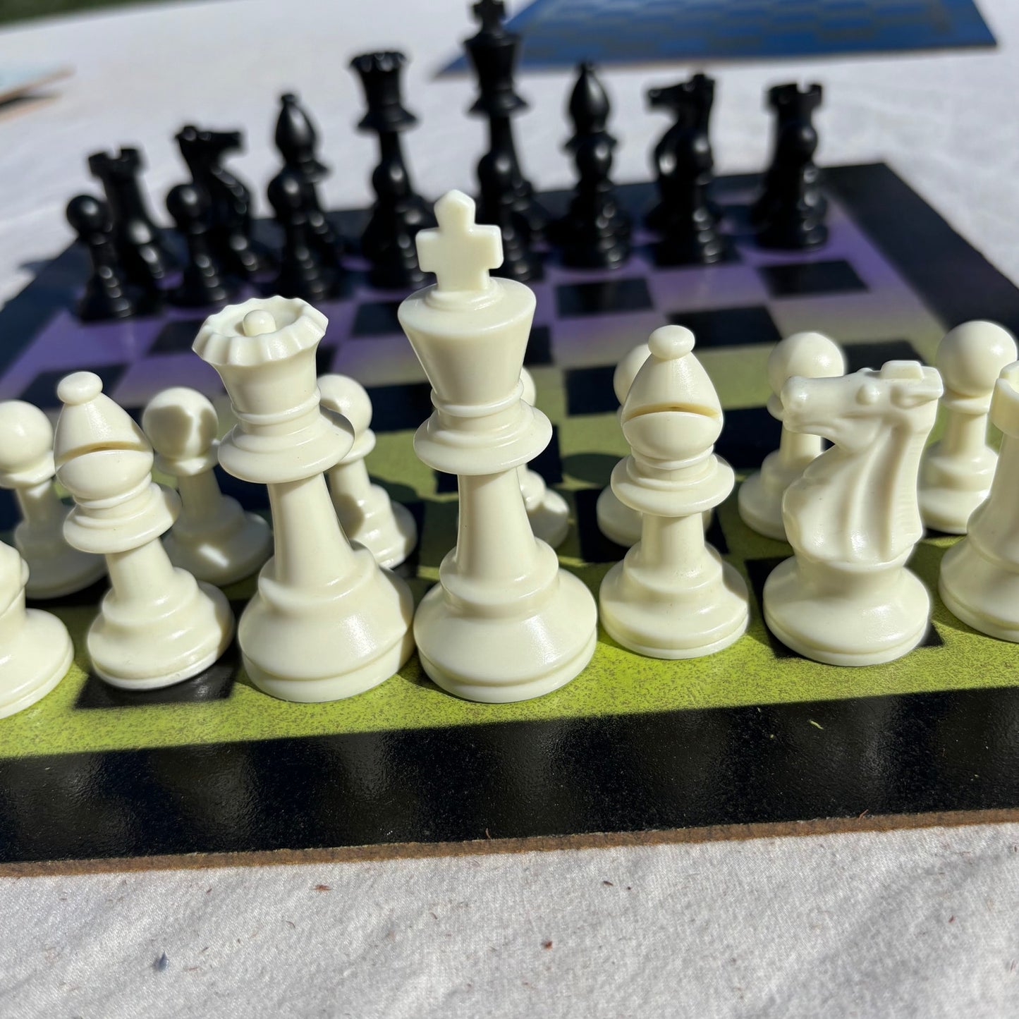 Green & Purple - Painted Chess Set