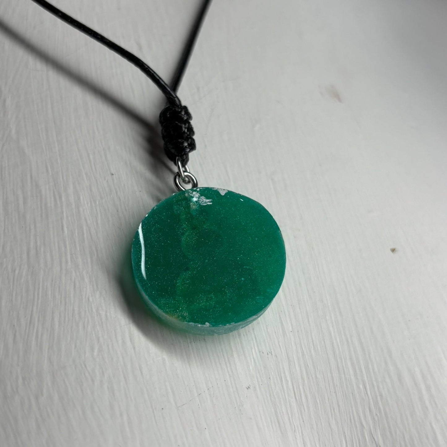 Green Blue Pawn - Handmade Resin Chess Necklace