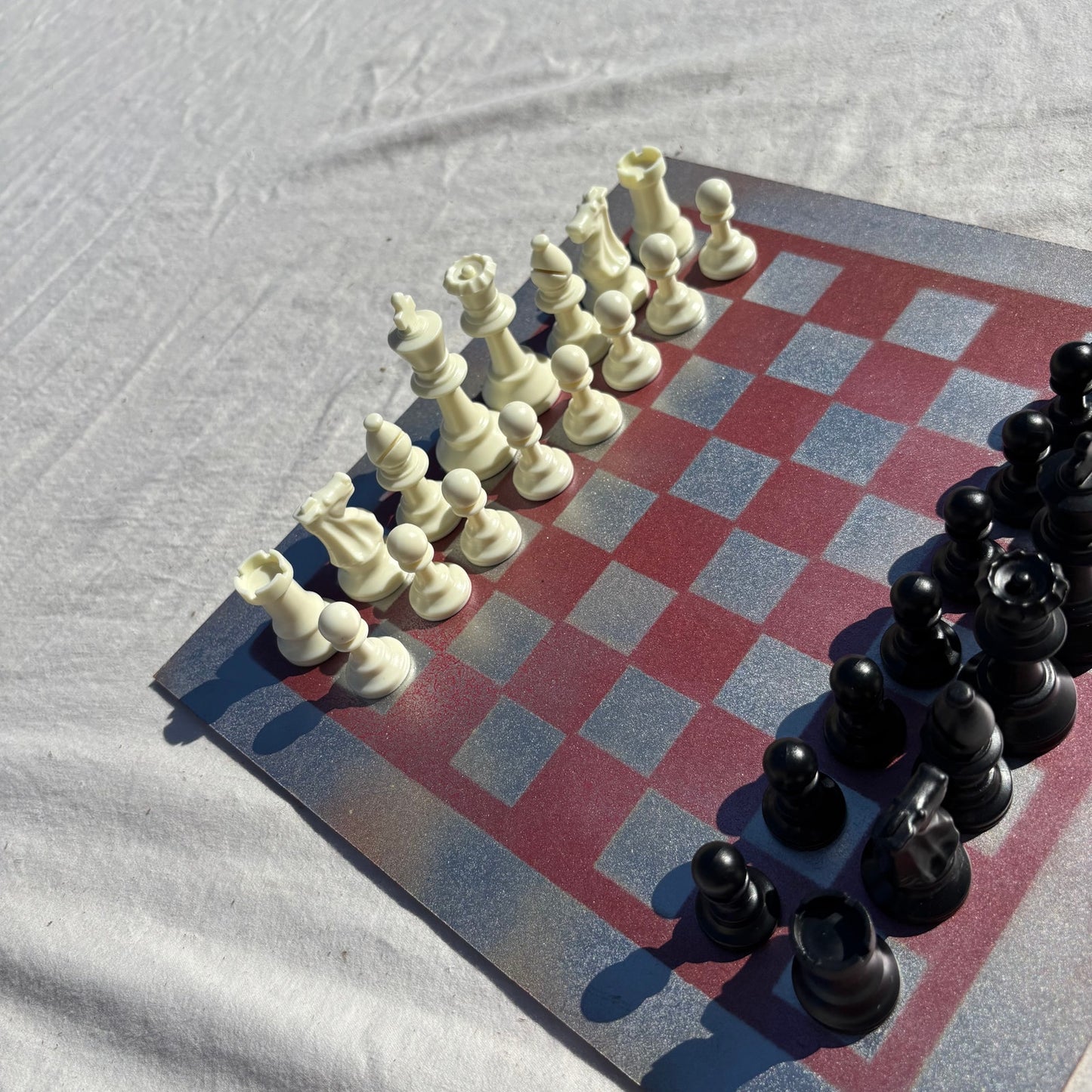 Silver Violet - Painted Chess Set
